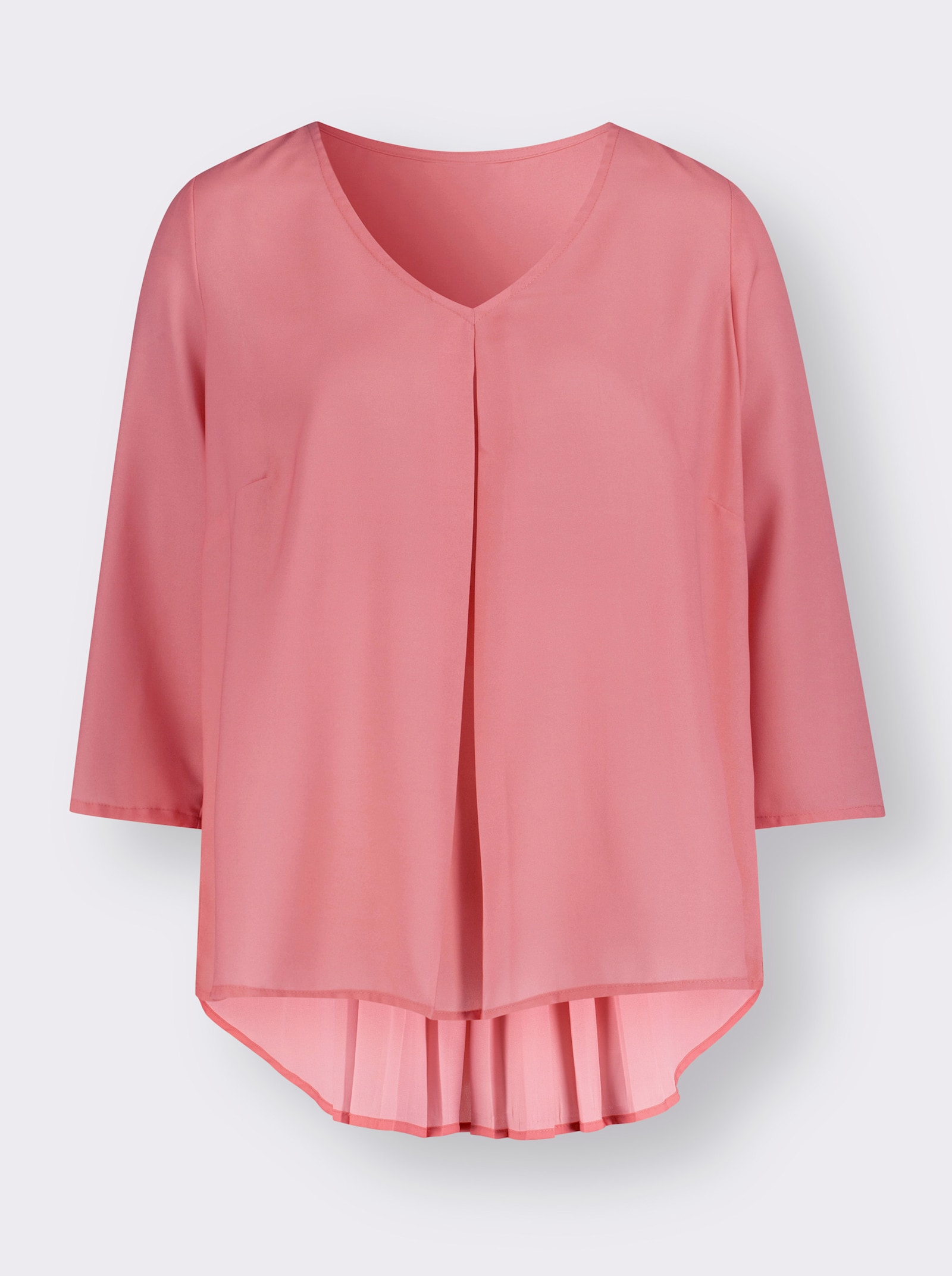 Plissee-Bluse mit großer Falte - flamingo