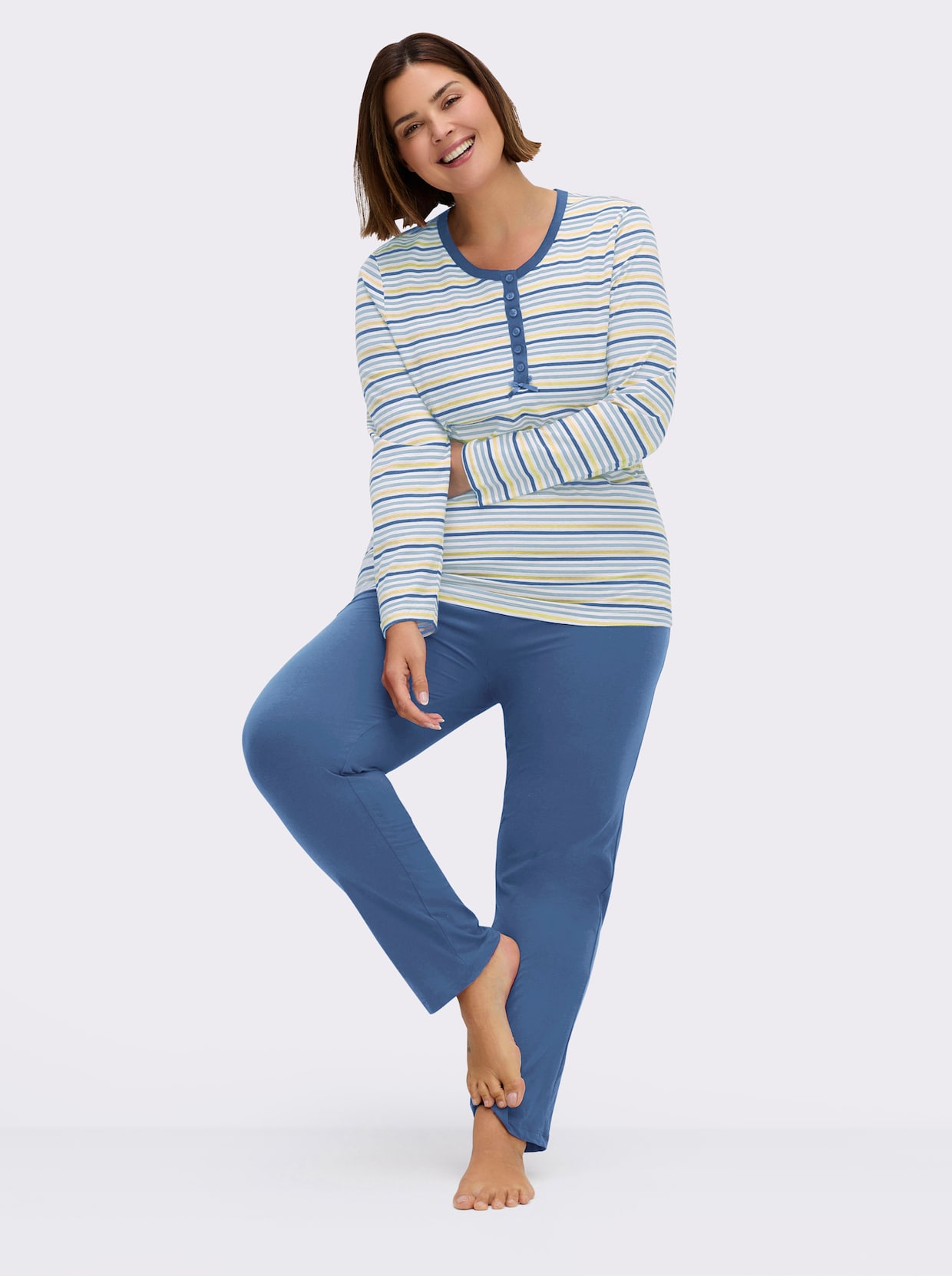 wäschepur Schlafanzüge - jeansblau + jeansblau-geringelt