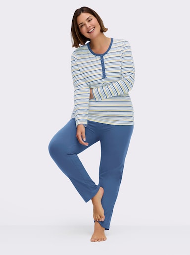 wäschepur Schlafanzüge - jeansblau + jeansblau-geringelt