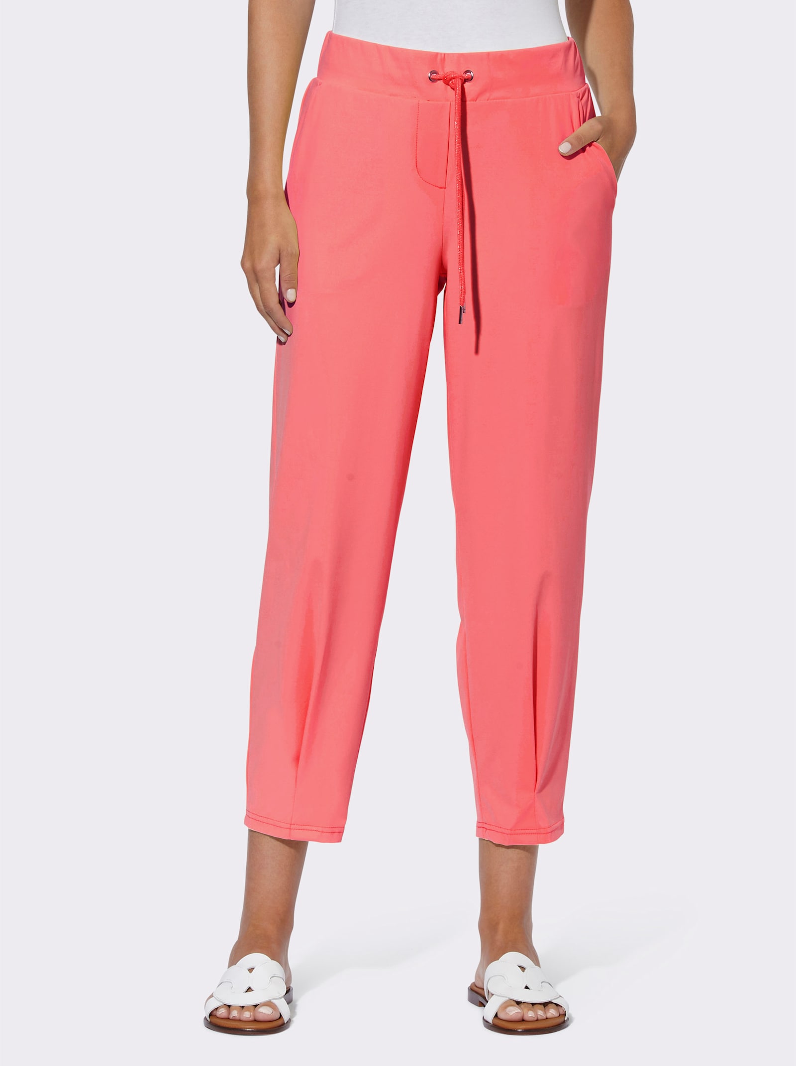 heine Pantalon Jogpant avec ceinture élastique - corail
