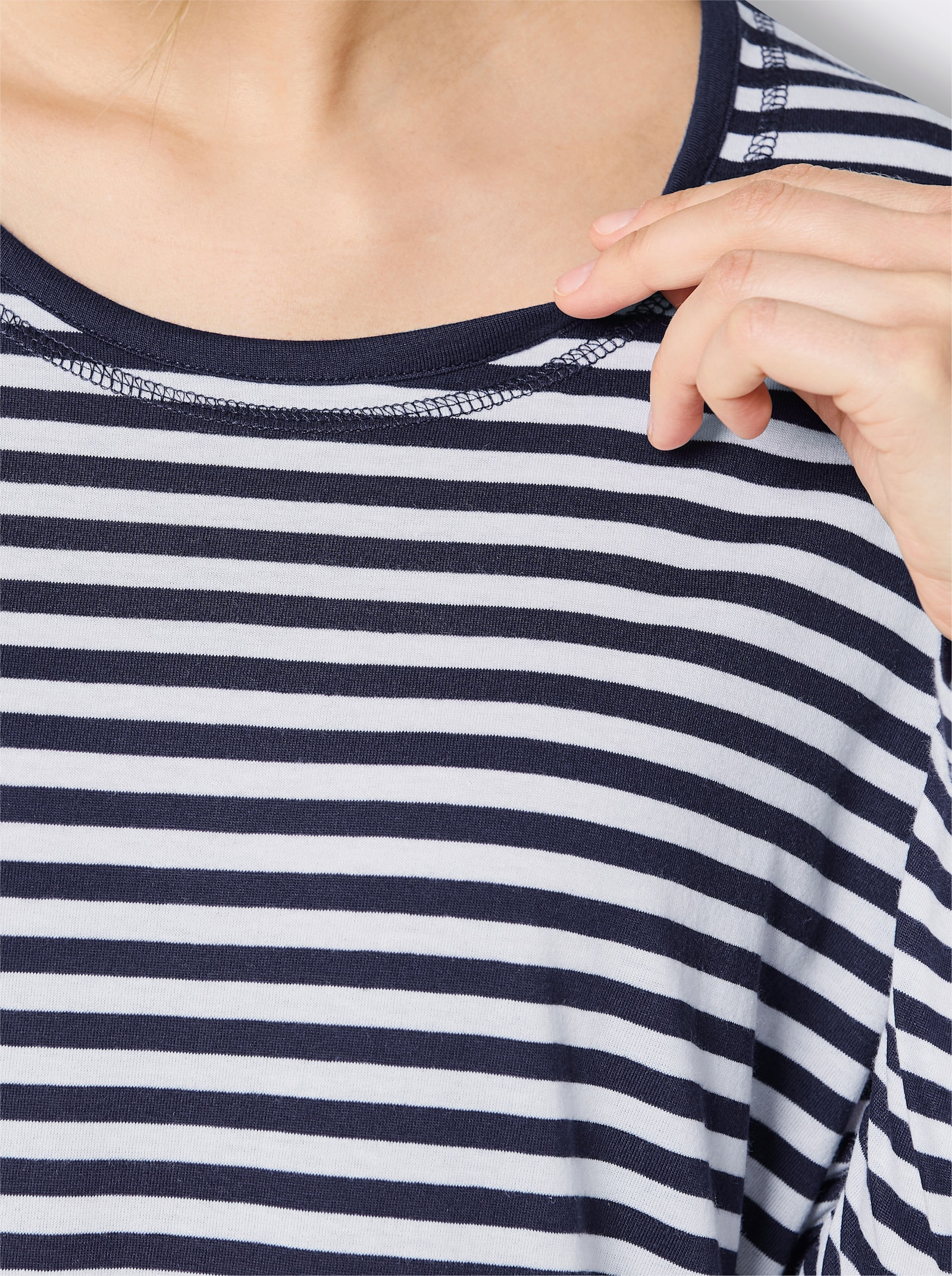 wäschepur Sleepshirt im Ringel-Look - marine-weiß