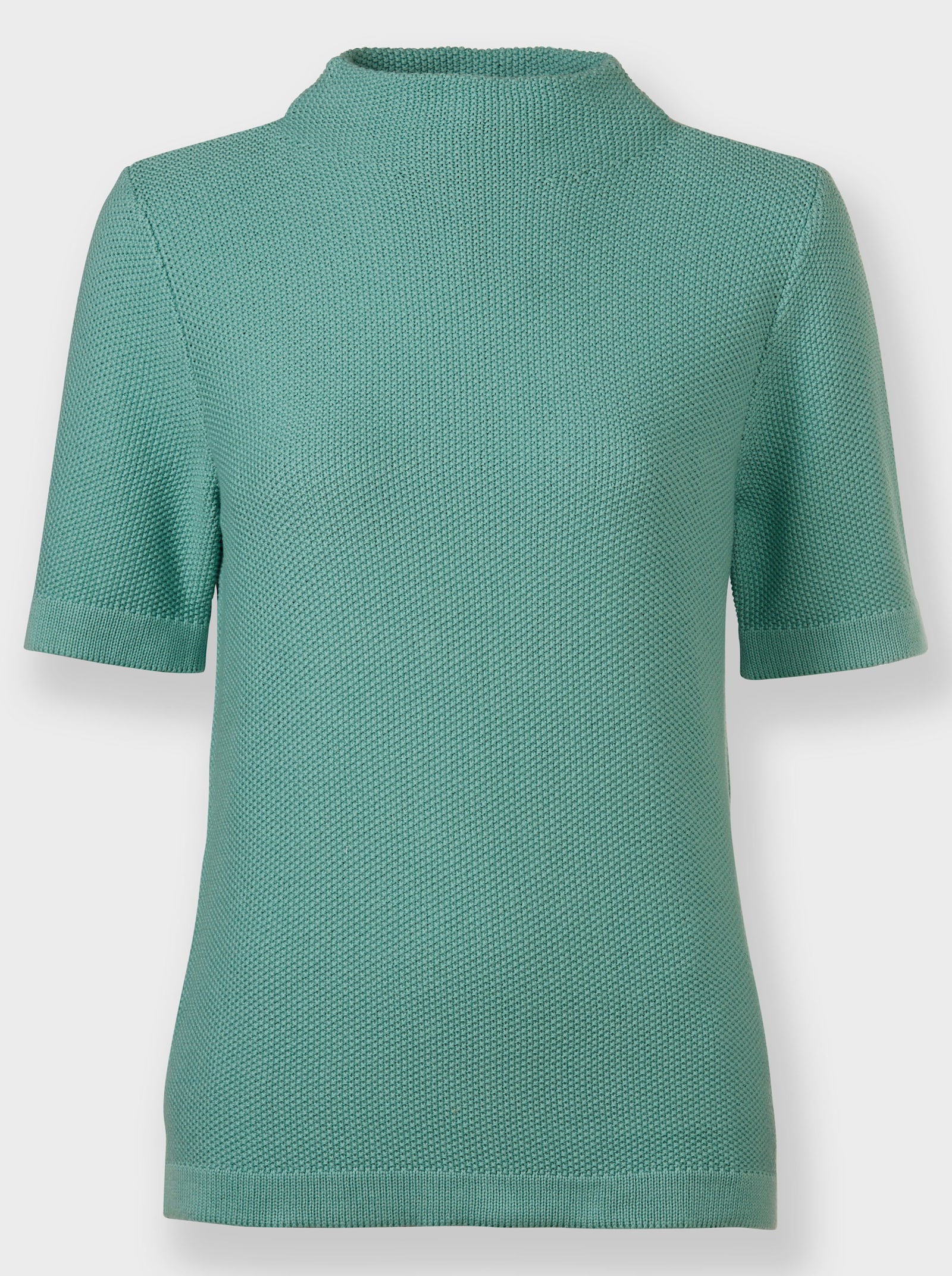 Kurzarmpullover mit Kelchkragen - salbei