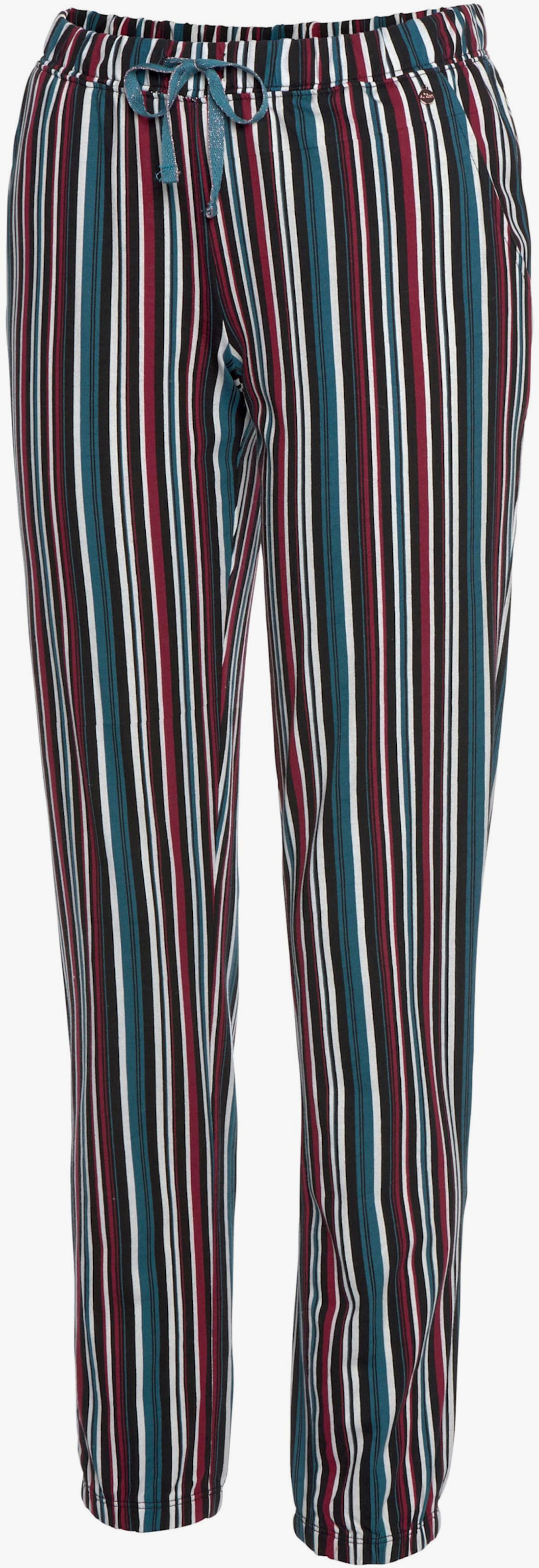 s.Oliver Schlafhose - blau-gestreift-weinrot