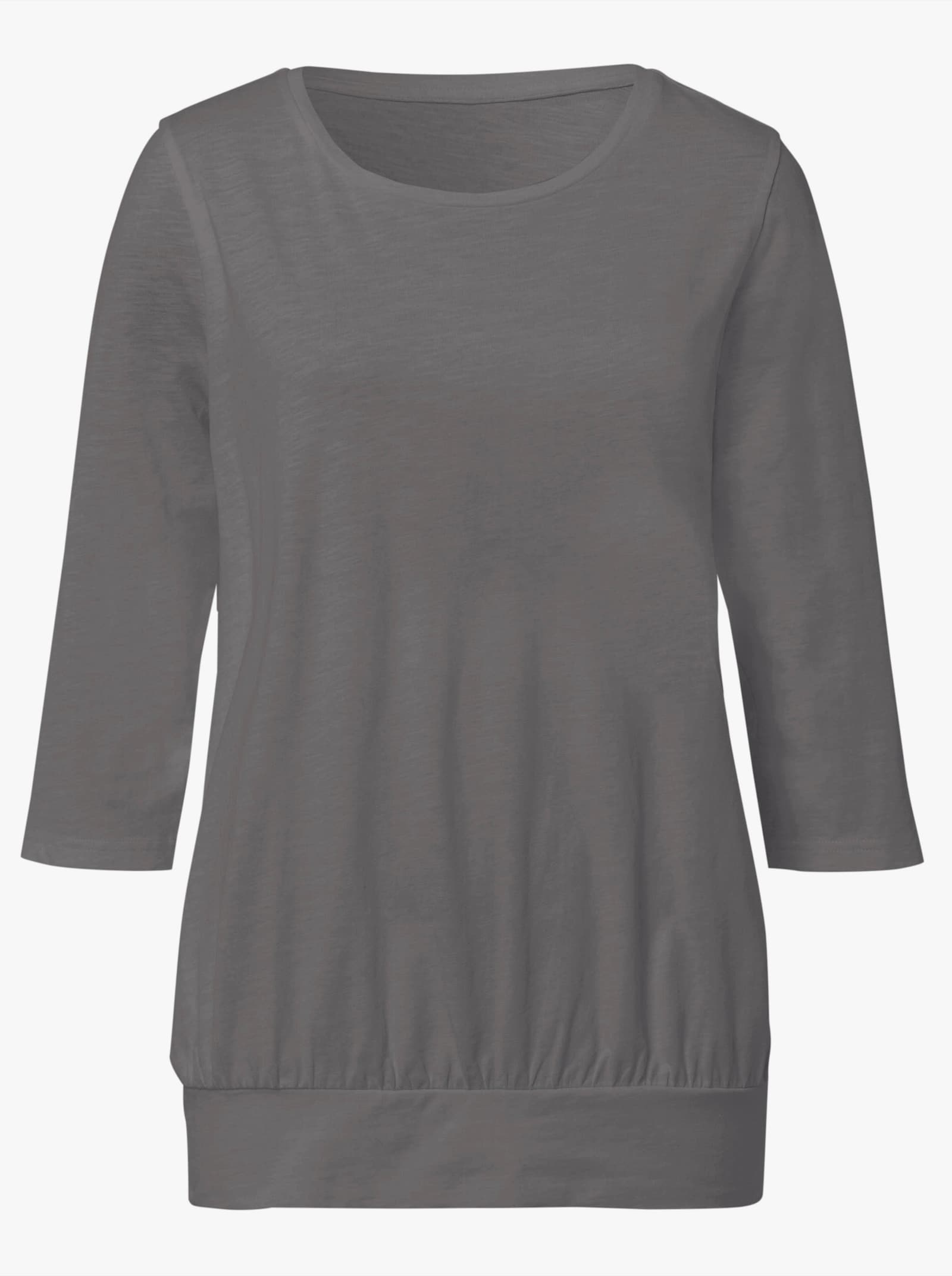  3/4-Arm-Shirt mit hohem Saum-Bündchen - grau
