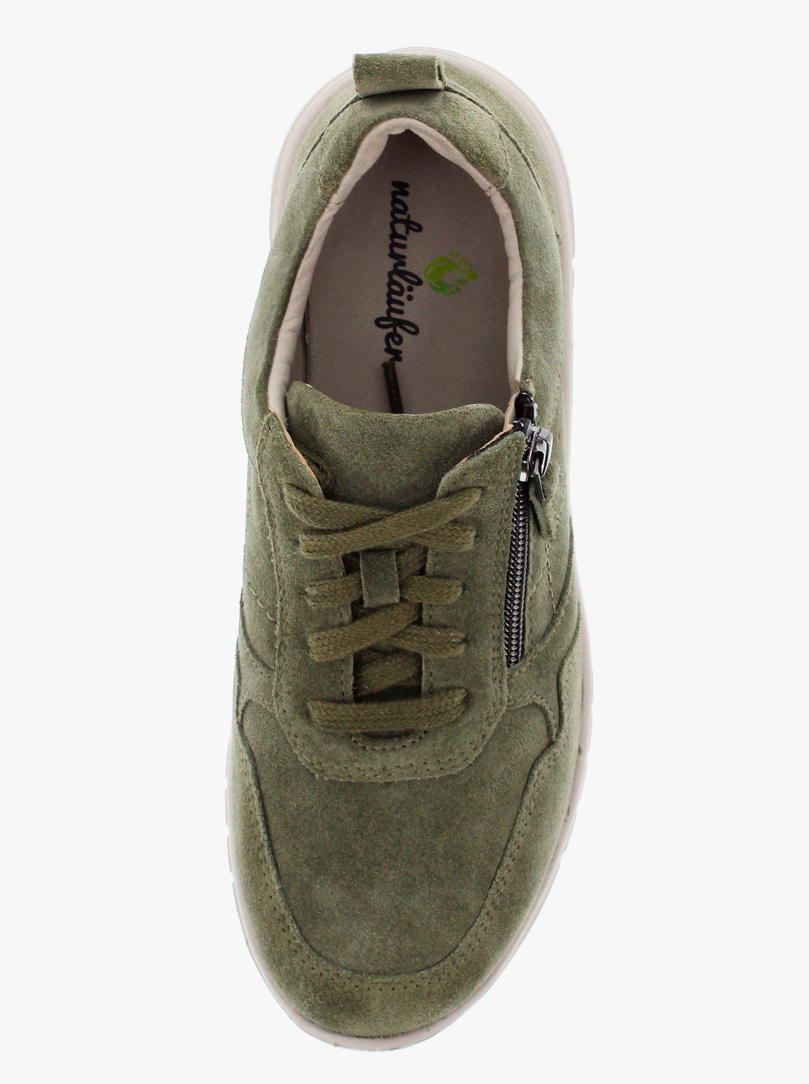 Naturläufer Sneaker mit seitlichem Reißverschluss, Weite H - oliv