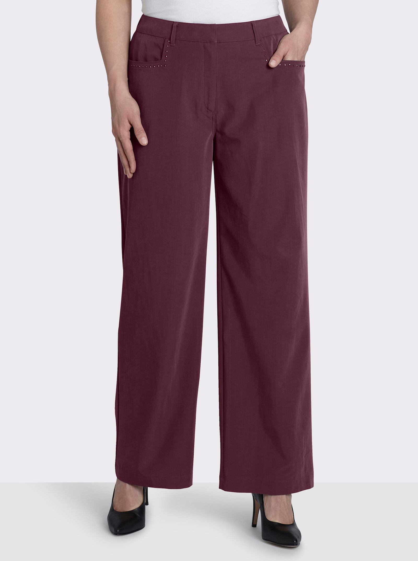 sheego Hose in weiter Form - burgund