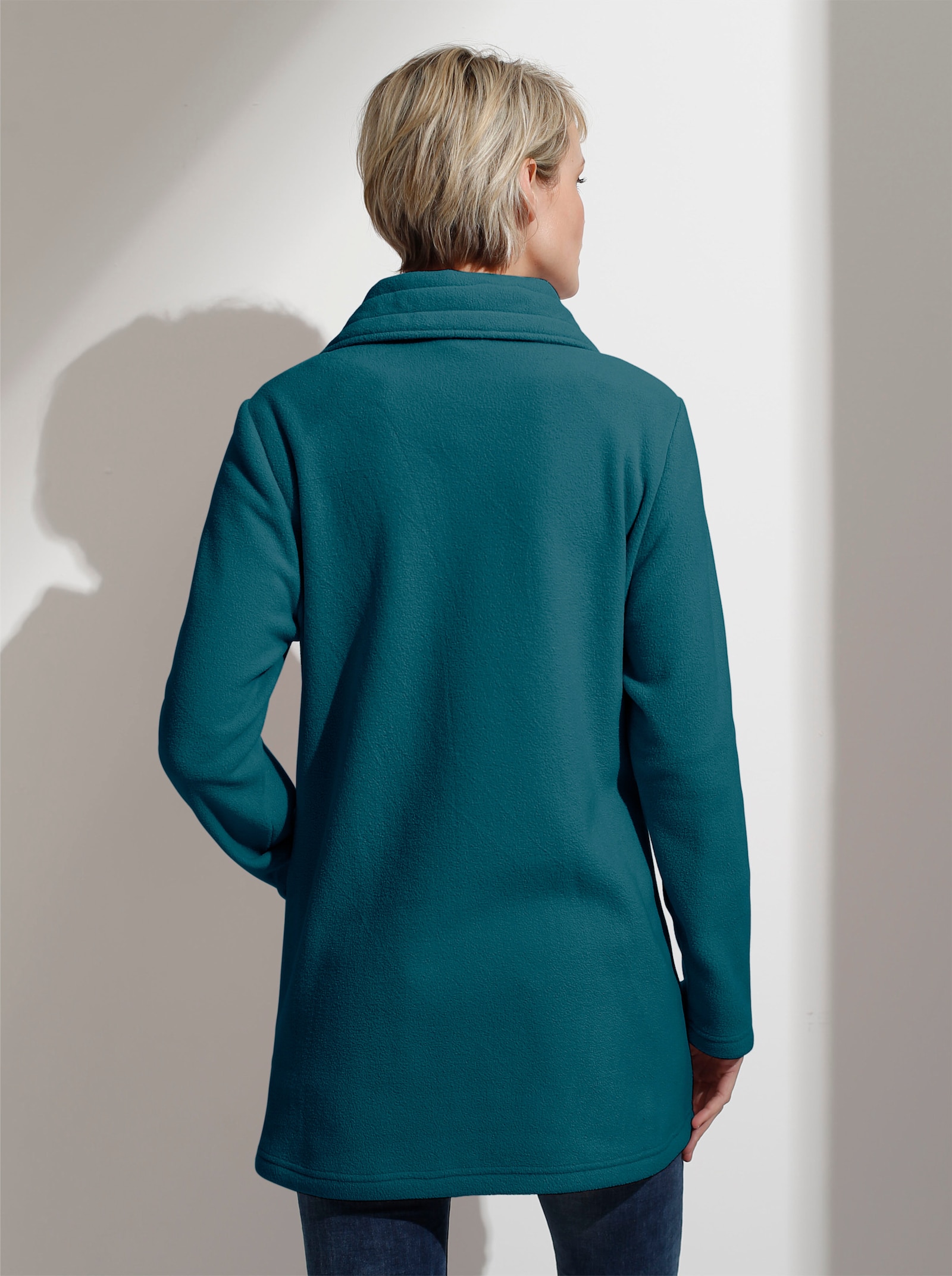 Fleecejacke mit 2-Wege-Reißverschluss - petrol