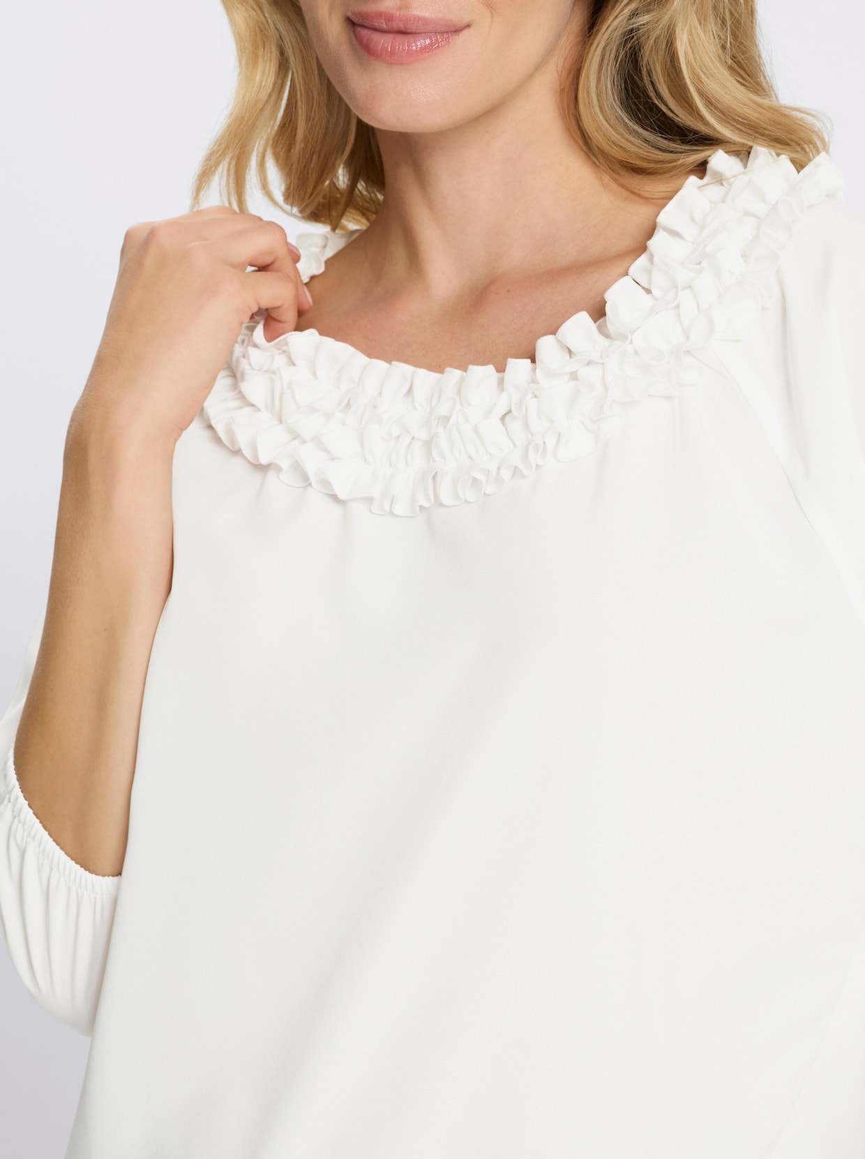Tunika mit Rüschen - ecru