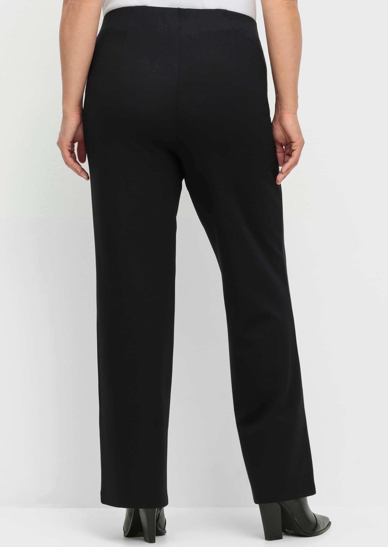 sheego Schlupfhose aus Interlock, gerade Form - schwarz