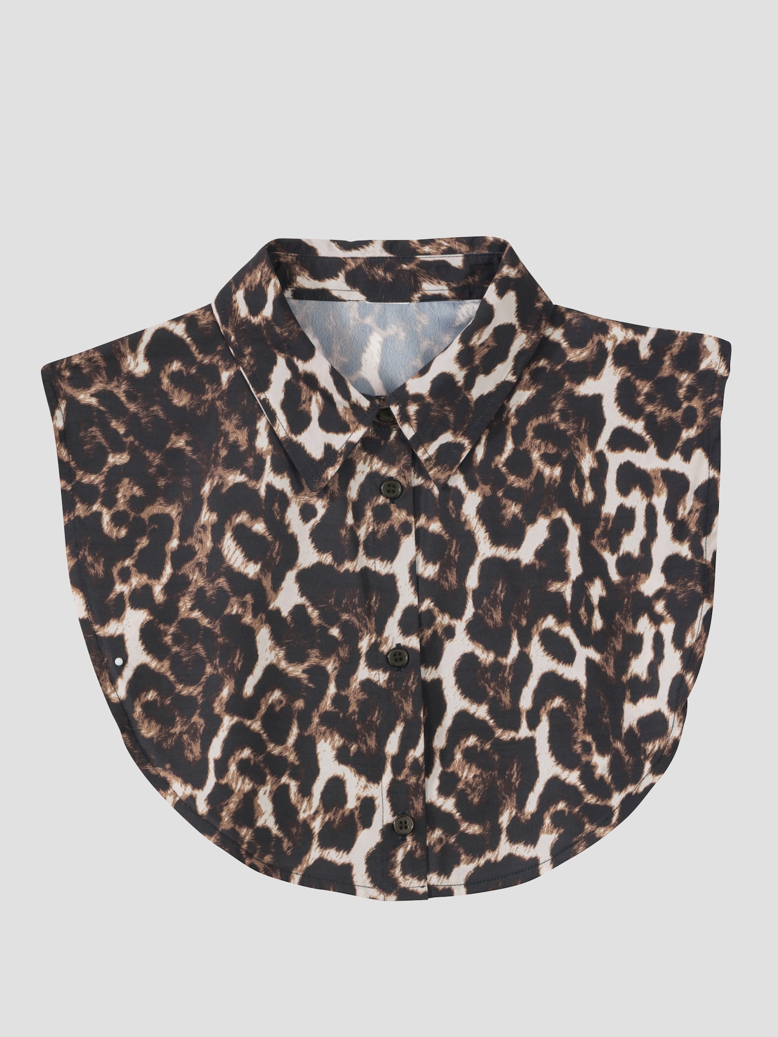 Blusenkragen mit Leo-Muster - braun-schwarz-bedruckt