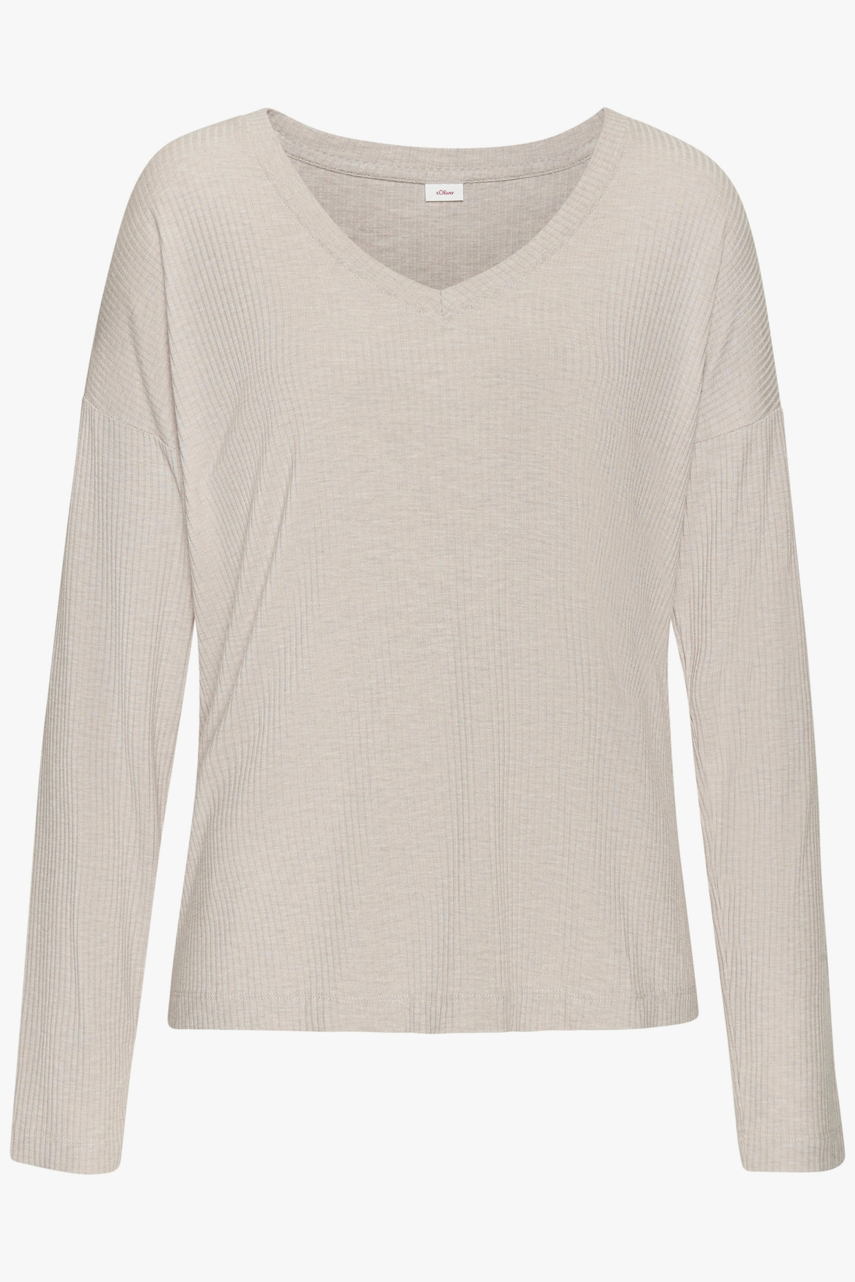 s.Oliver Pyjamabovendeel - beige gemêleerd