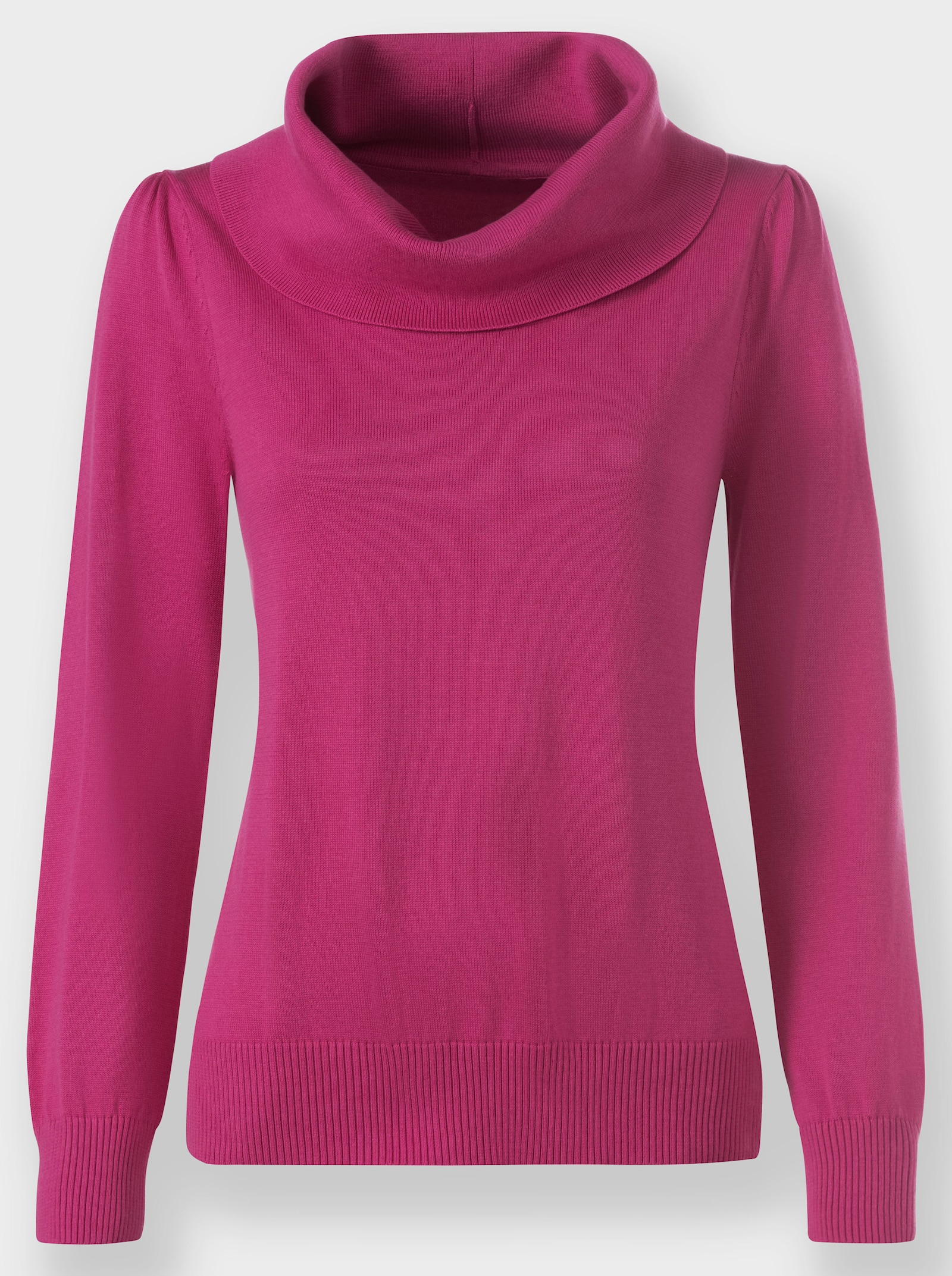 Wasserfallpullover im Baumwoll-Viskose-Mix - fuchsia