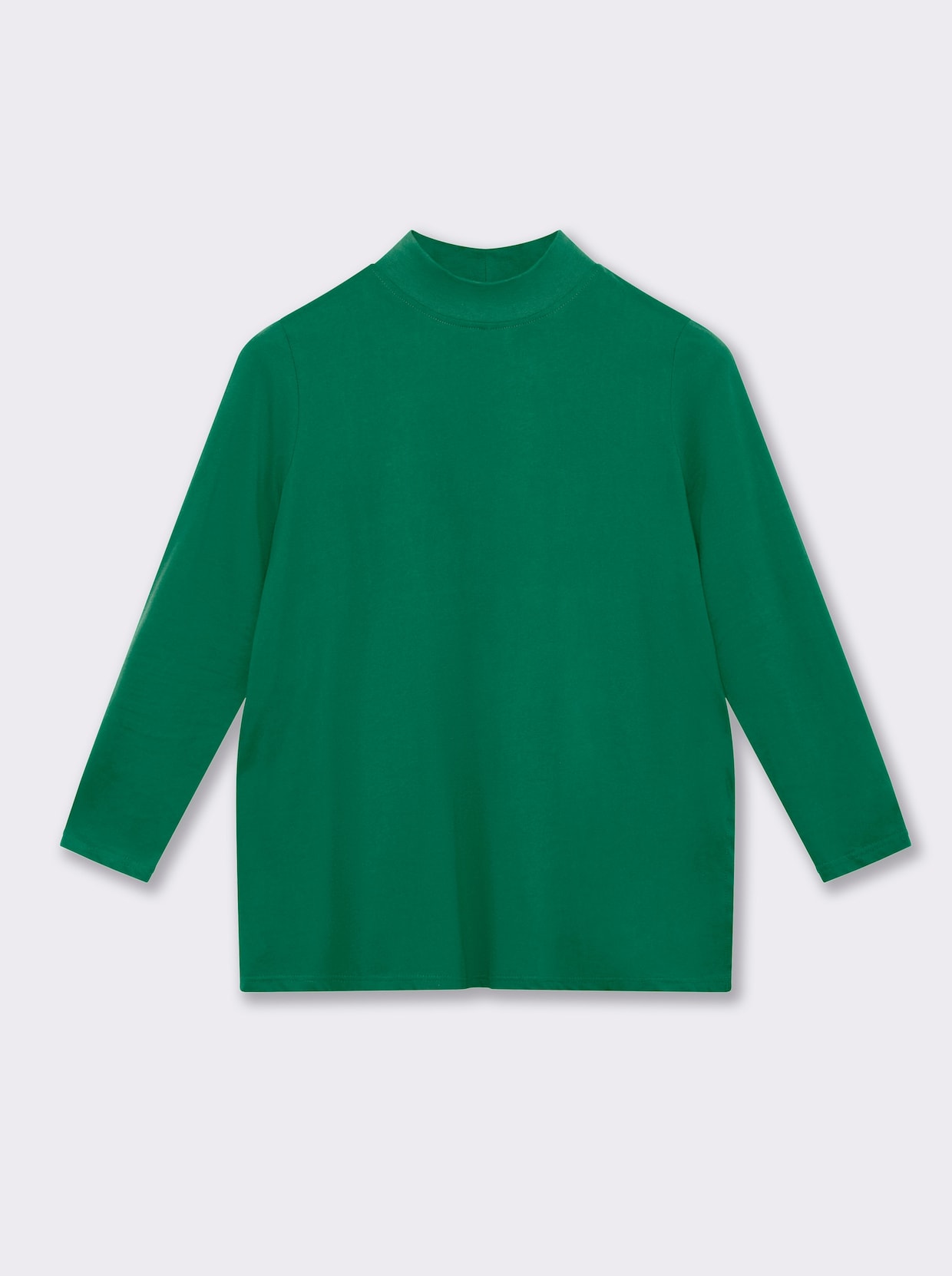 Longshirt mit hohen Seitenschlitzen - grün