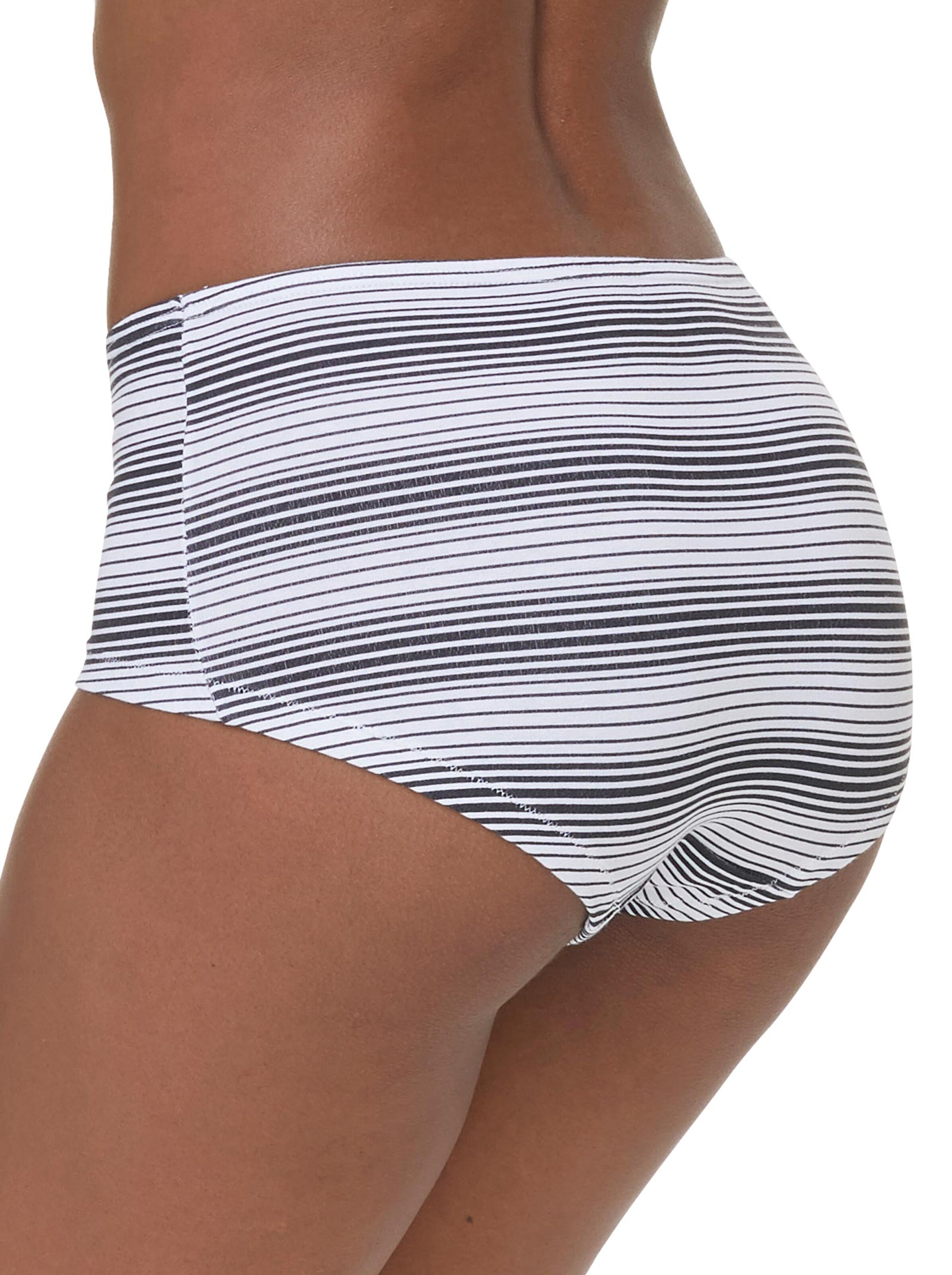 wäschepur Pants - weiß + schwarz + 2x geringelt