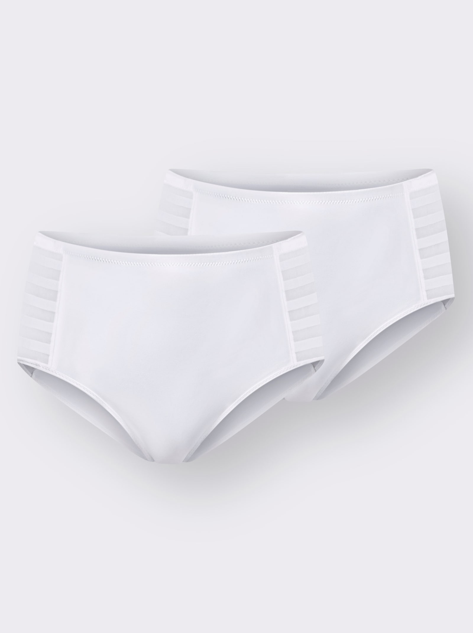 wäschepur Corrigerende slip met gestreepte inzet opzij - wit