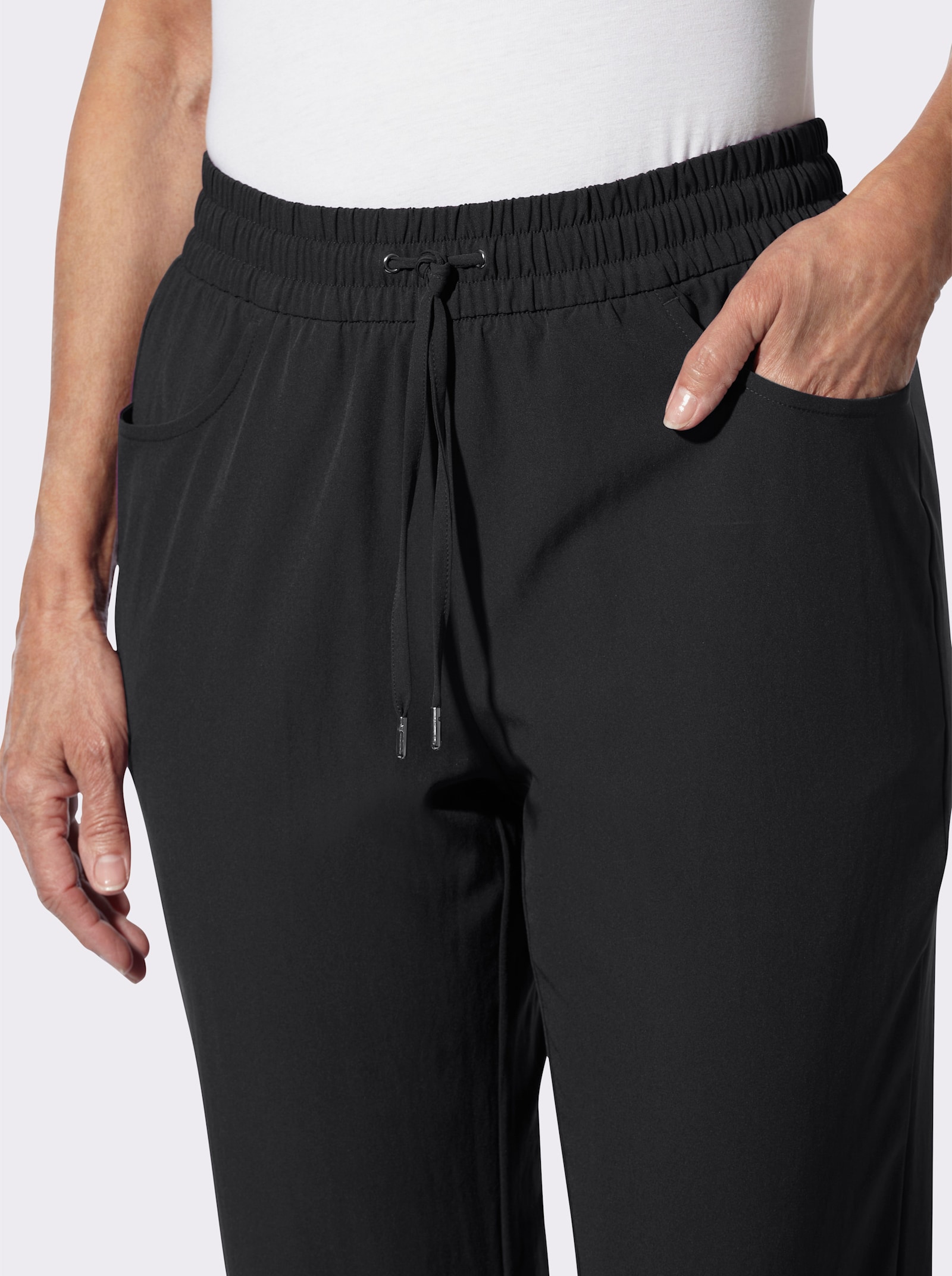 7/8-Hose atmungsaktiv und pflegeleicht - schwarz