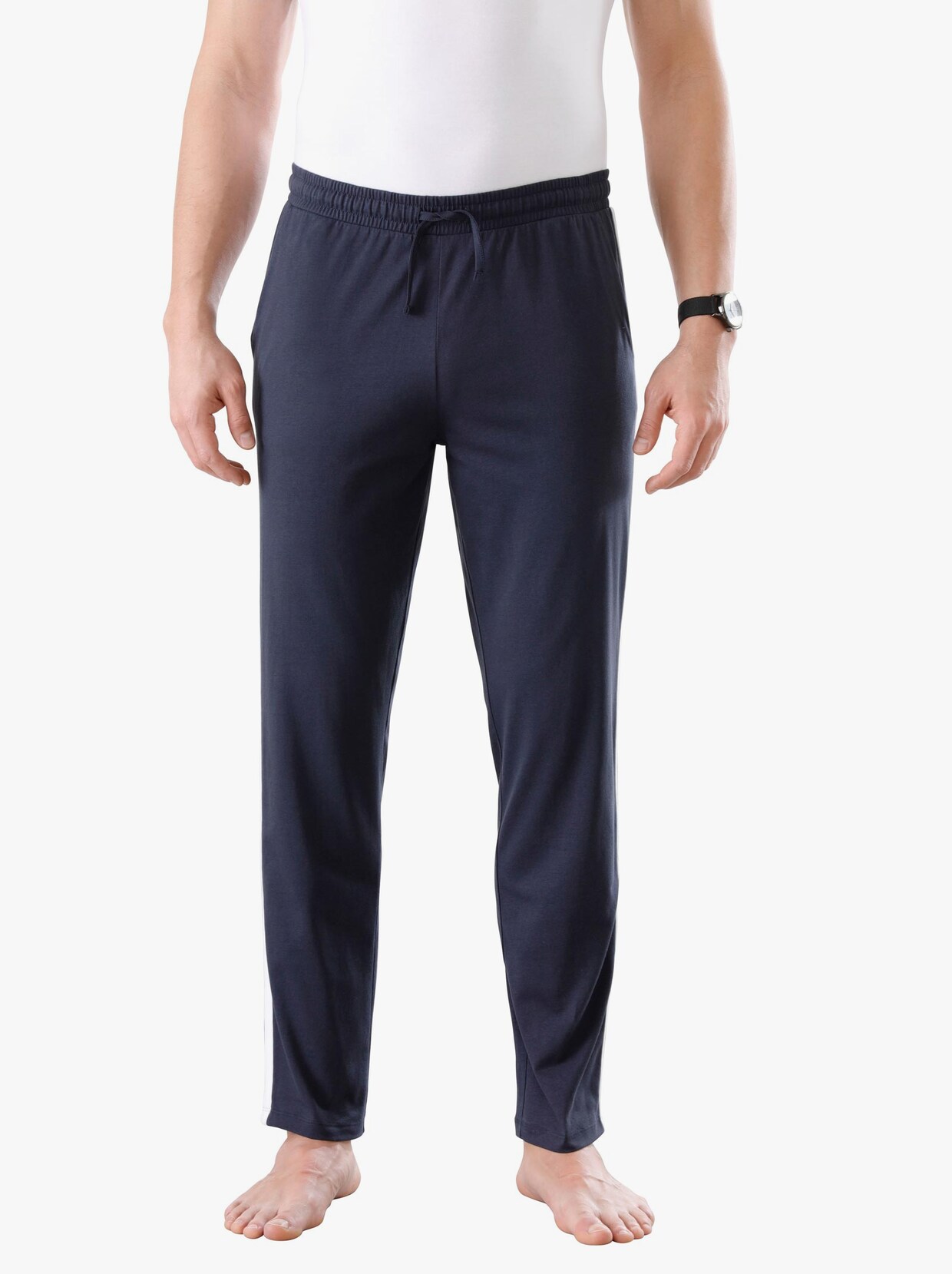 Freizeithose - marine + anthrazit-meliert
