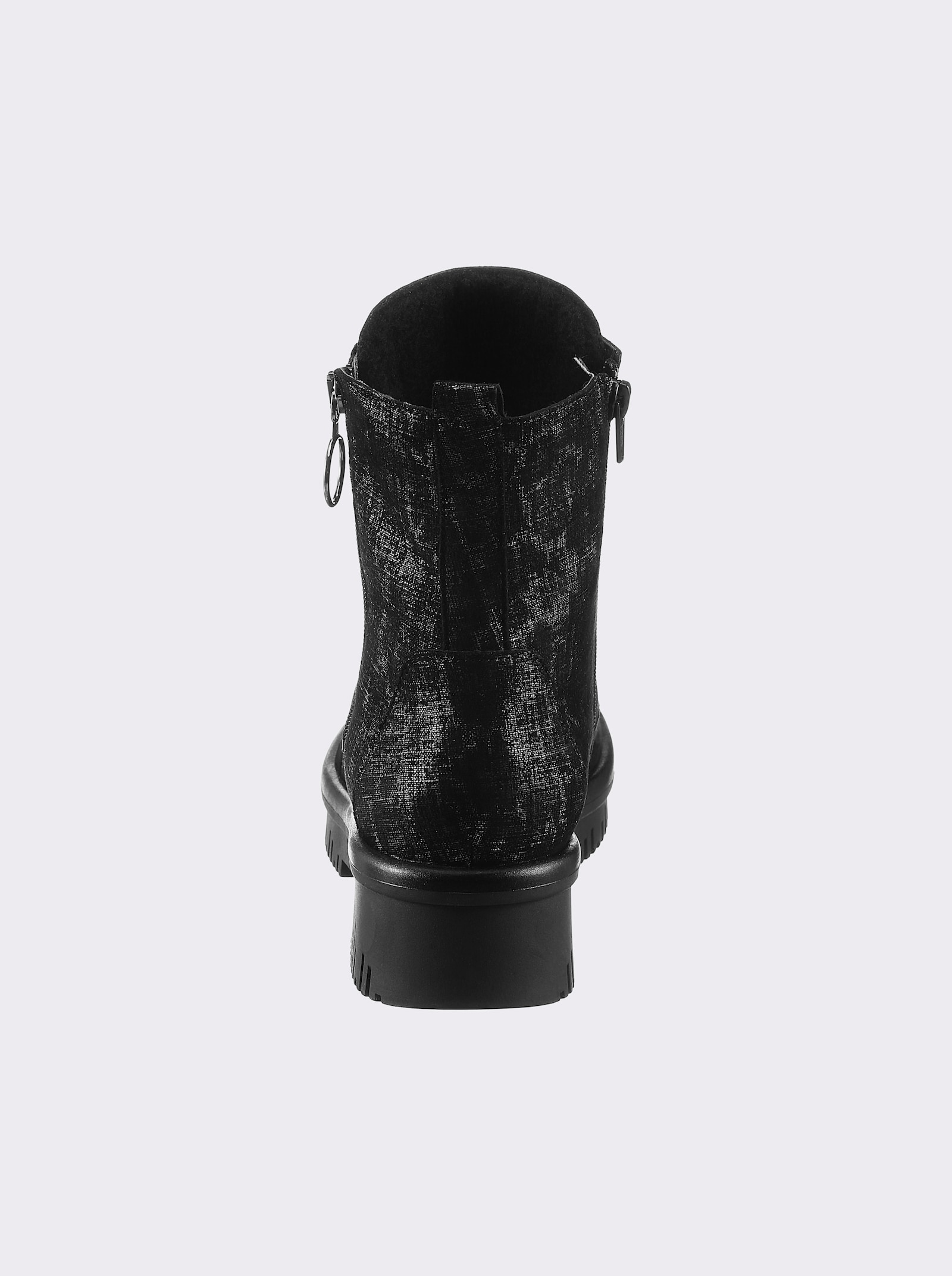 Waldläufer Stiefel mit Innenfutter - schwarz-meliert