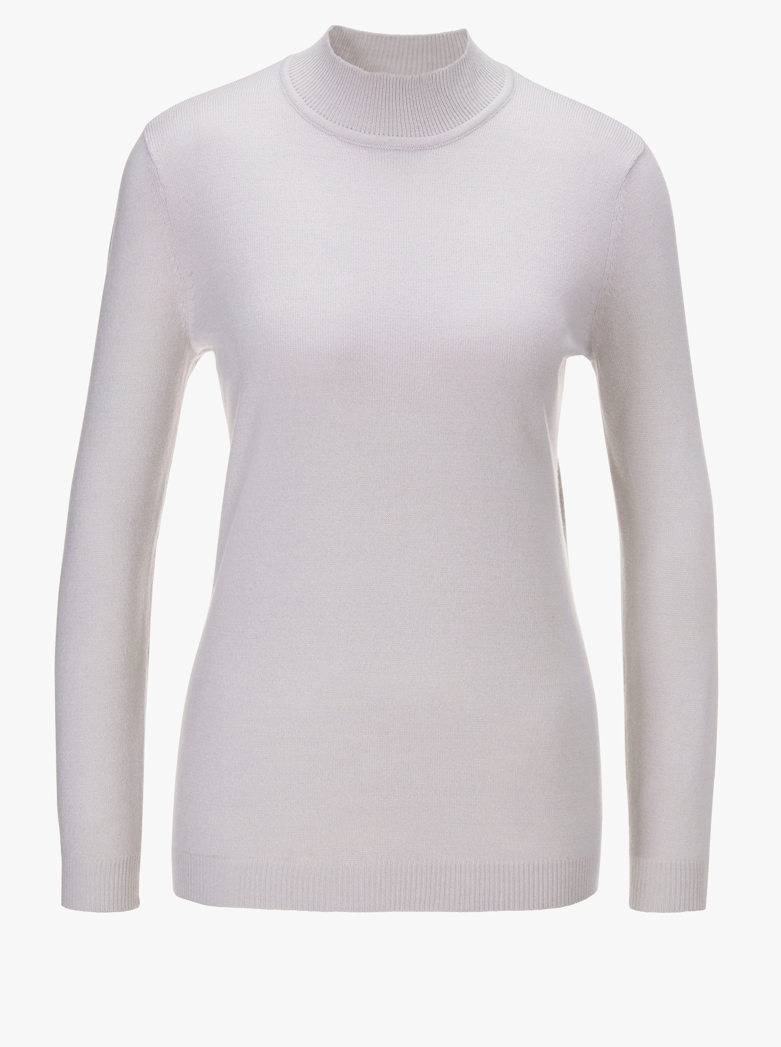 Stehkragenpullover weich wie Kaschmir - silbergrau