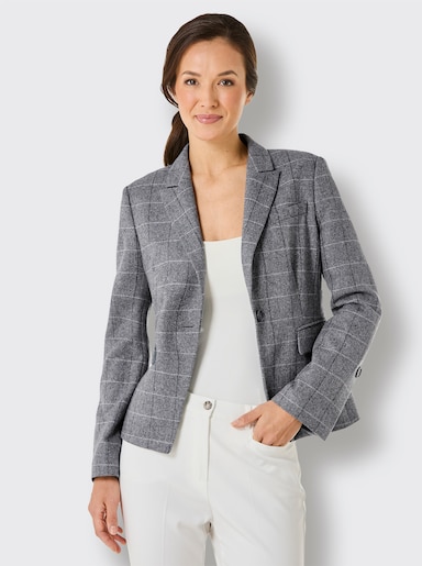 CREATION L PREMIUM Blazer mit Glitzer-Karo - graphit-kariert