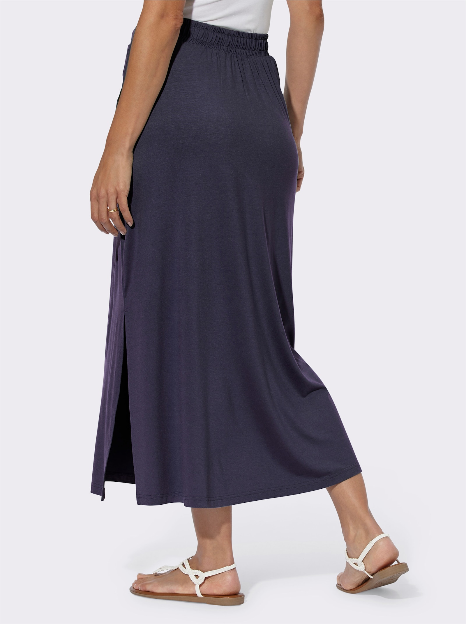 Jerseyrock mit Seitenschlitz - marine