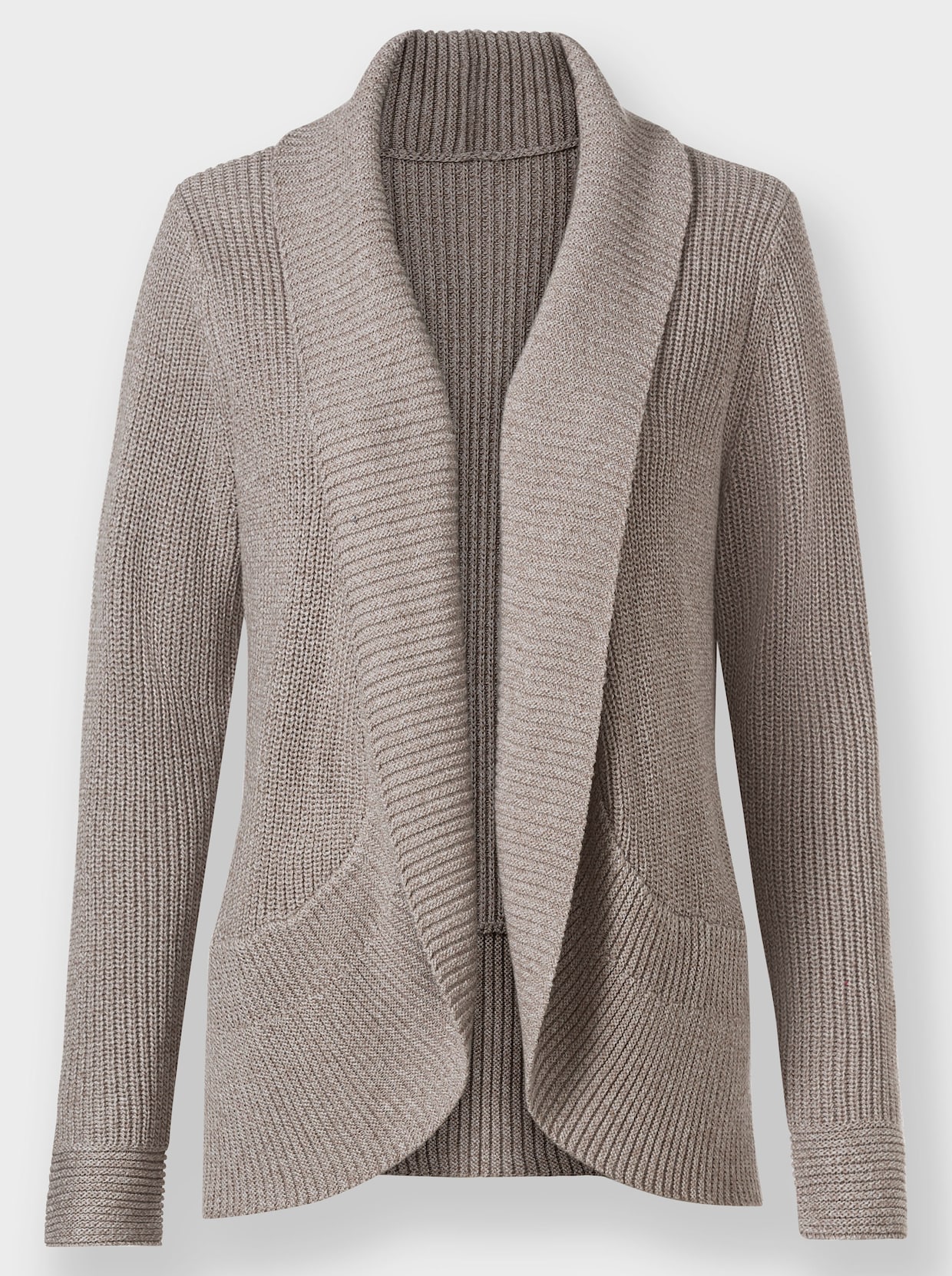 Strickjacke - taupe-meliert