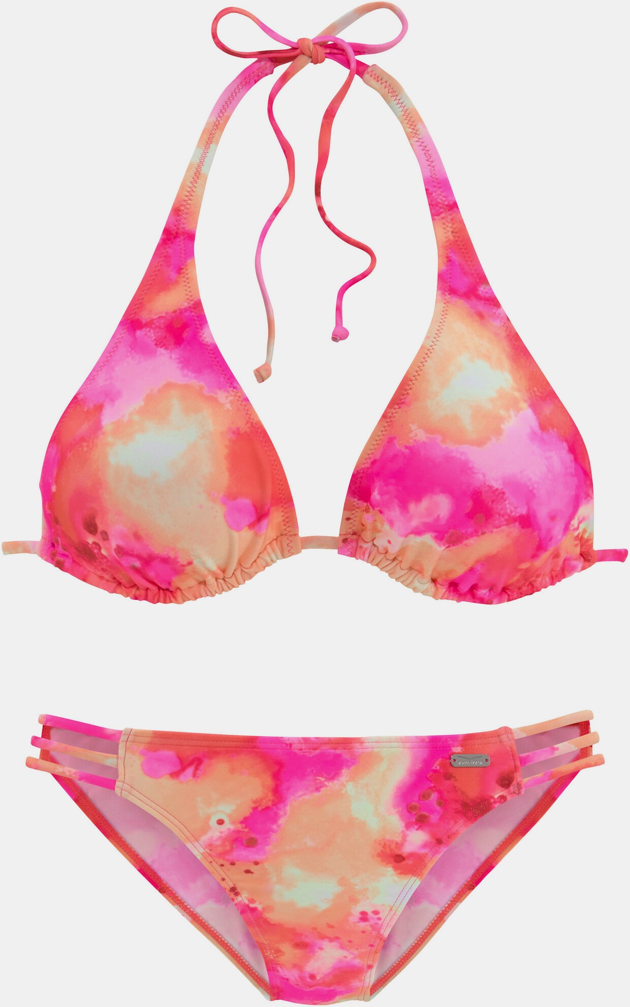 Venice Beach Triangel-Bikini - pink-orange-gelb-bedruckt