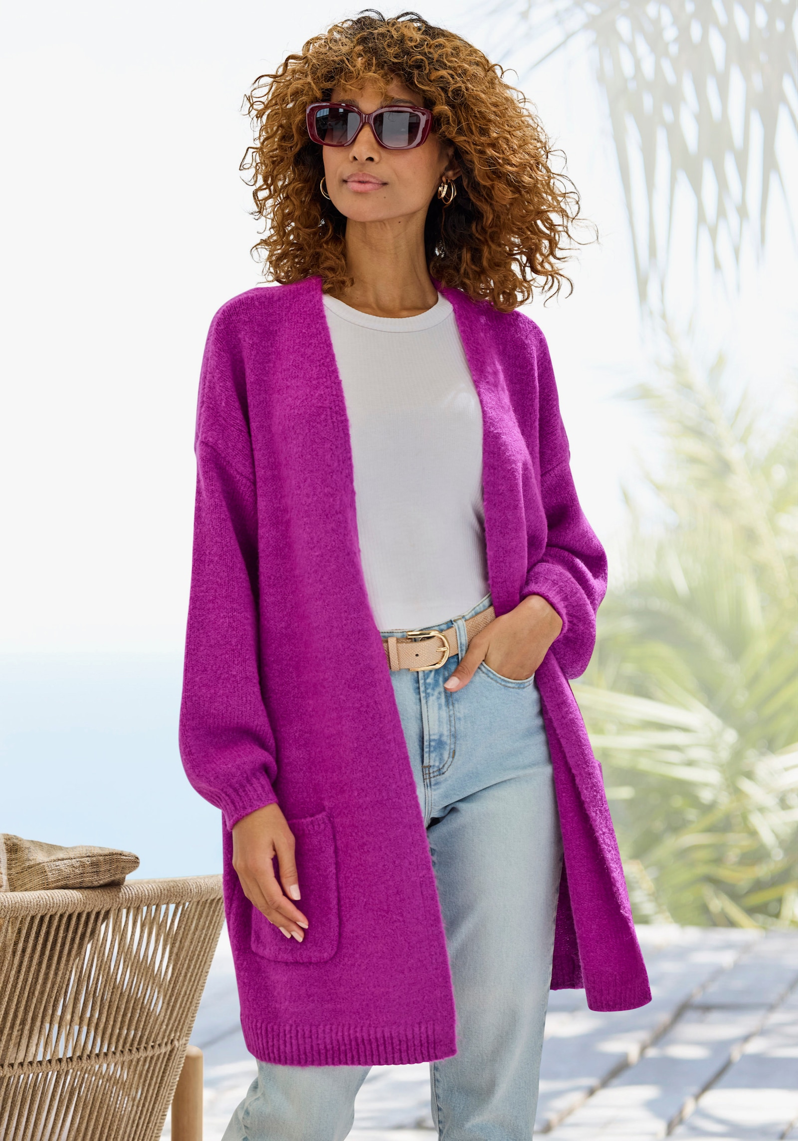 Vivance Longstrickjacke - lila