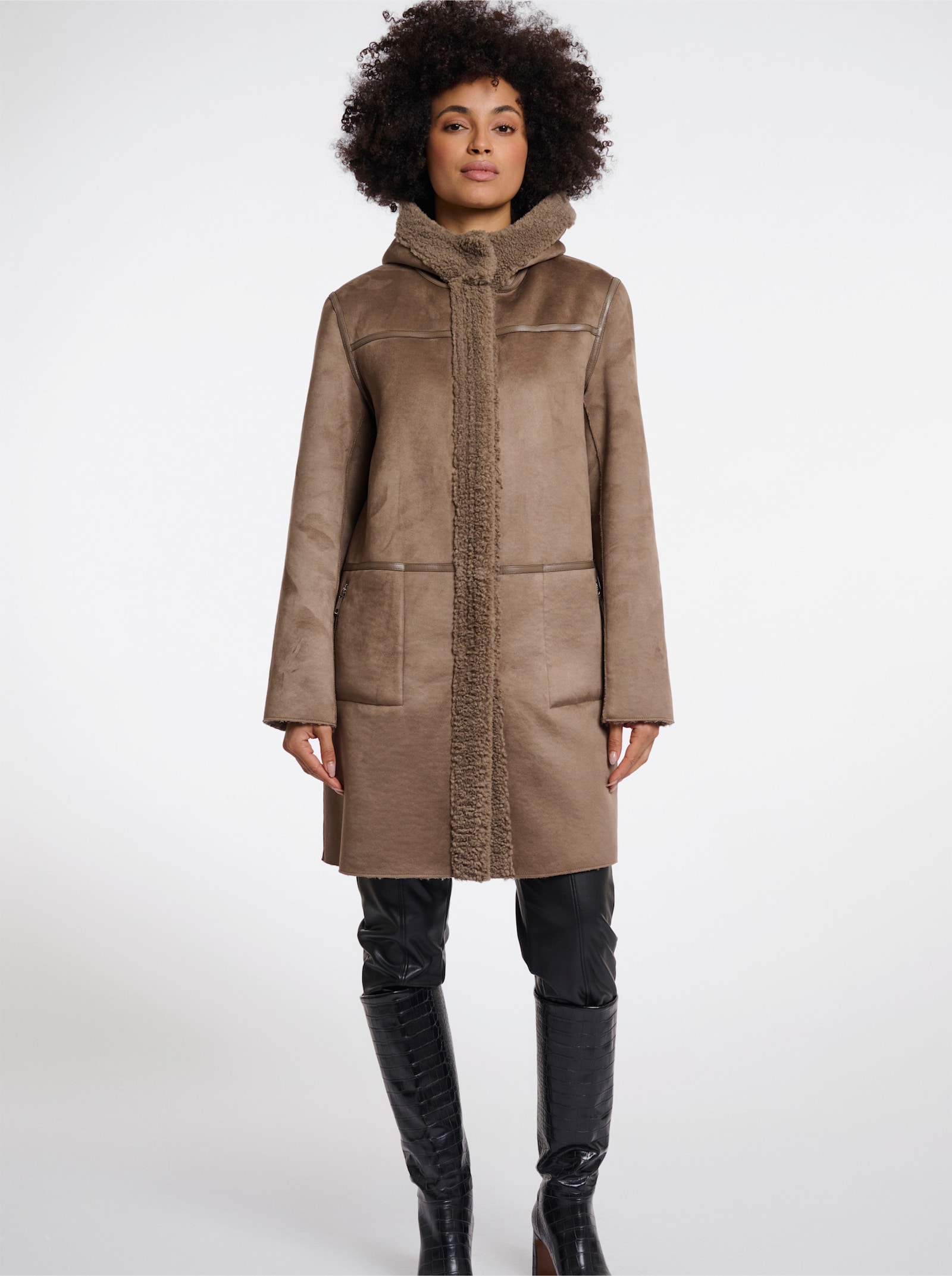 Rino & Pelle Wintermantel mit Wende-Funktion - sesam