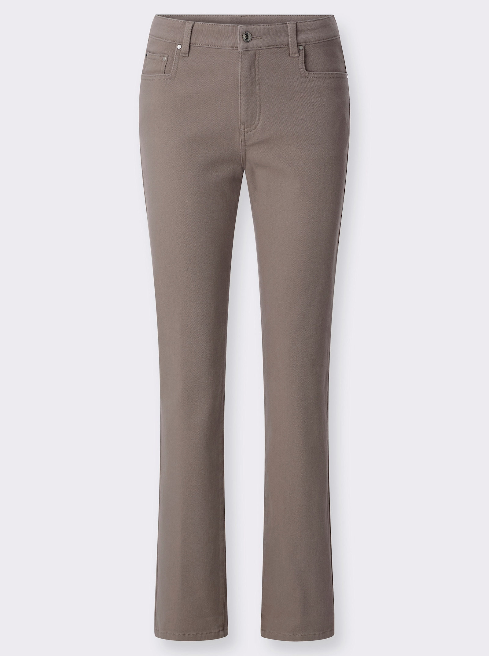 Thermojeans mit innenliegendem Dehnbund - taupe