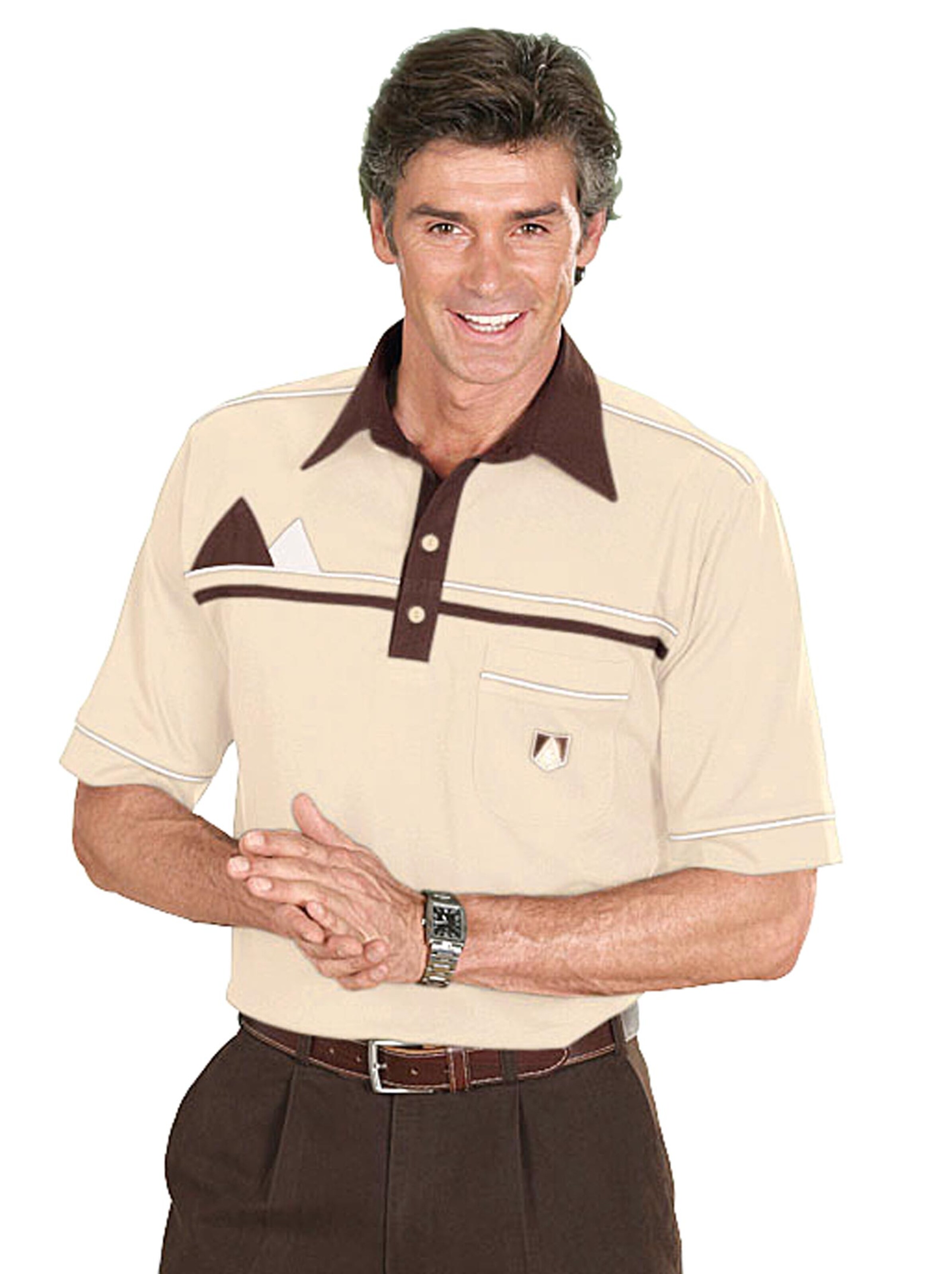 Poloshirt - beige-braun