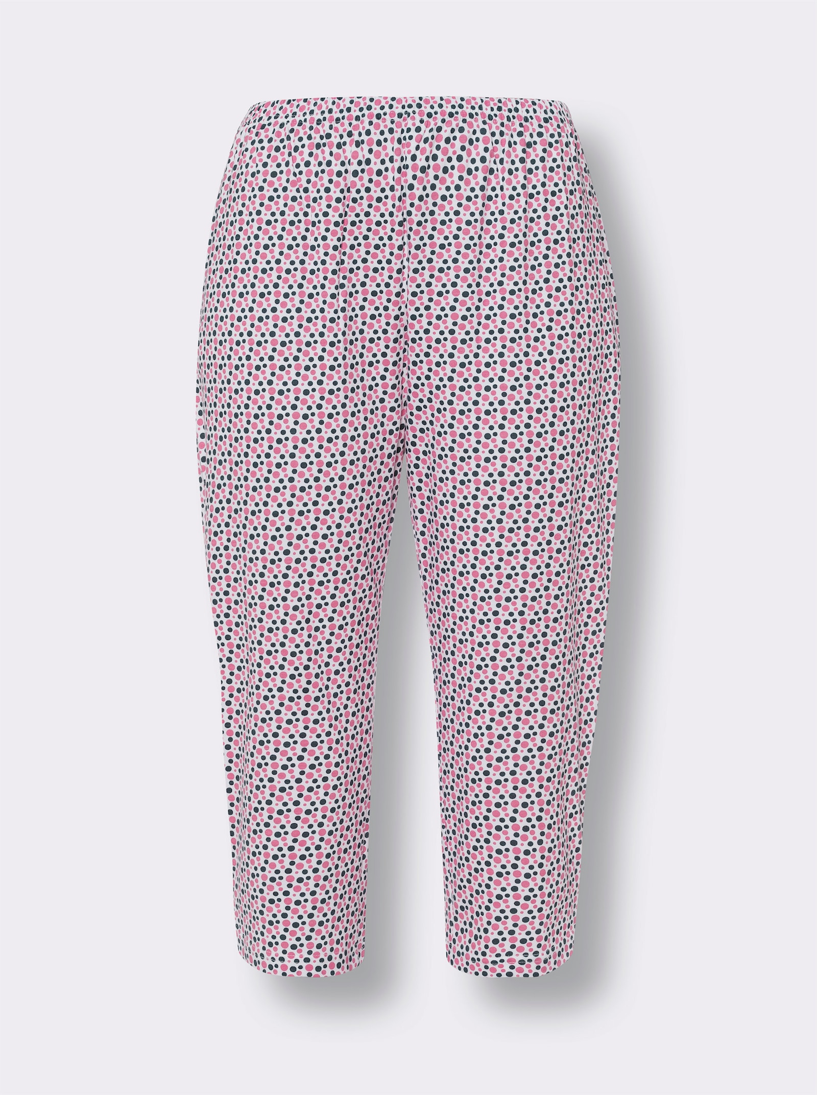 Pyjamas med capribyxa med sprund i sidan - flamingo, med tryck