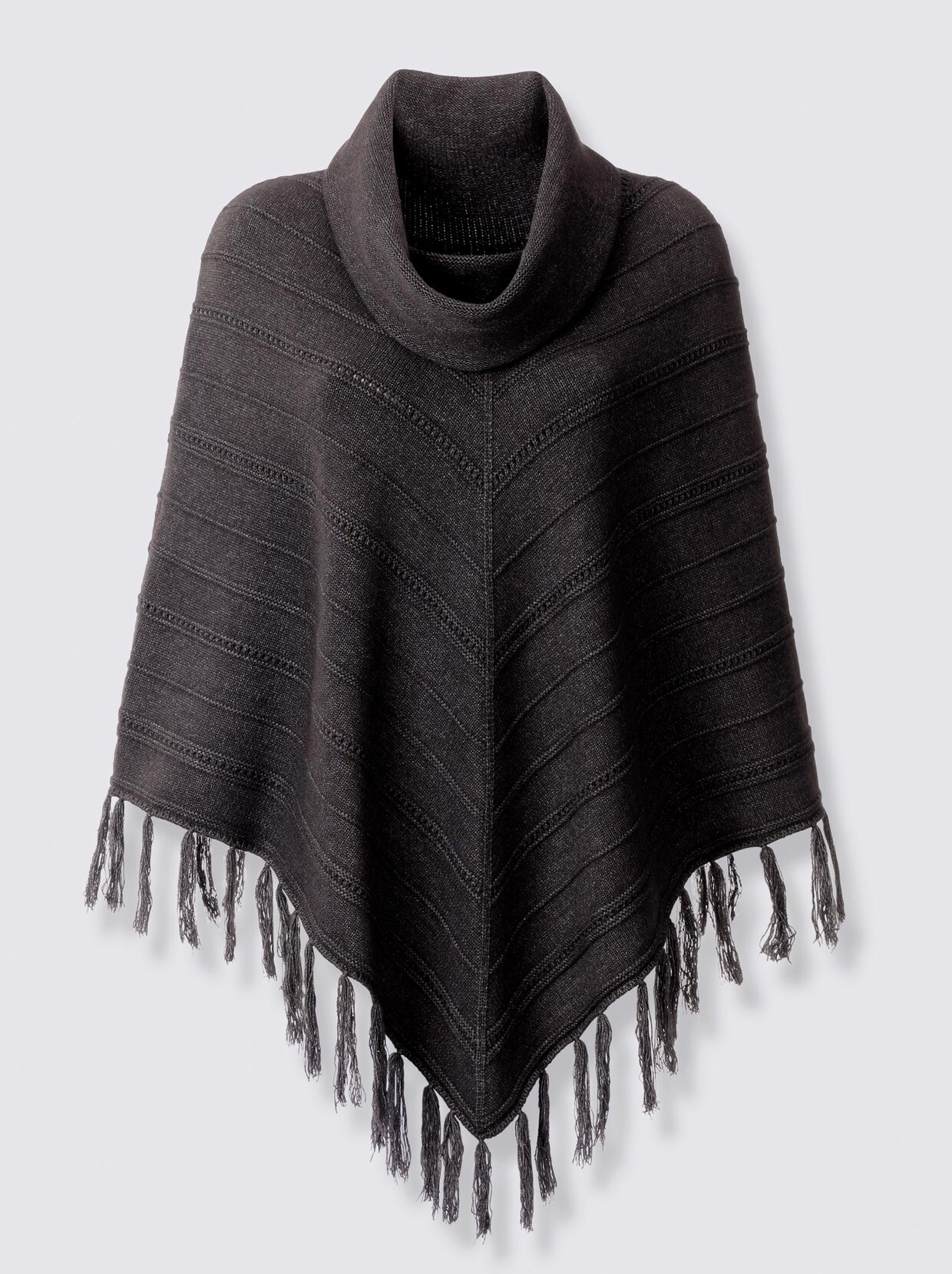 Linea Tesini Poncho - graphit-meliert