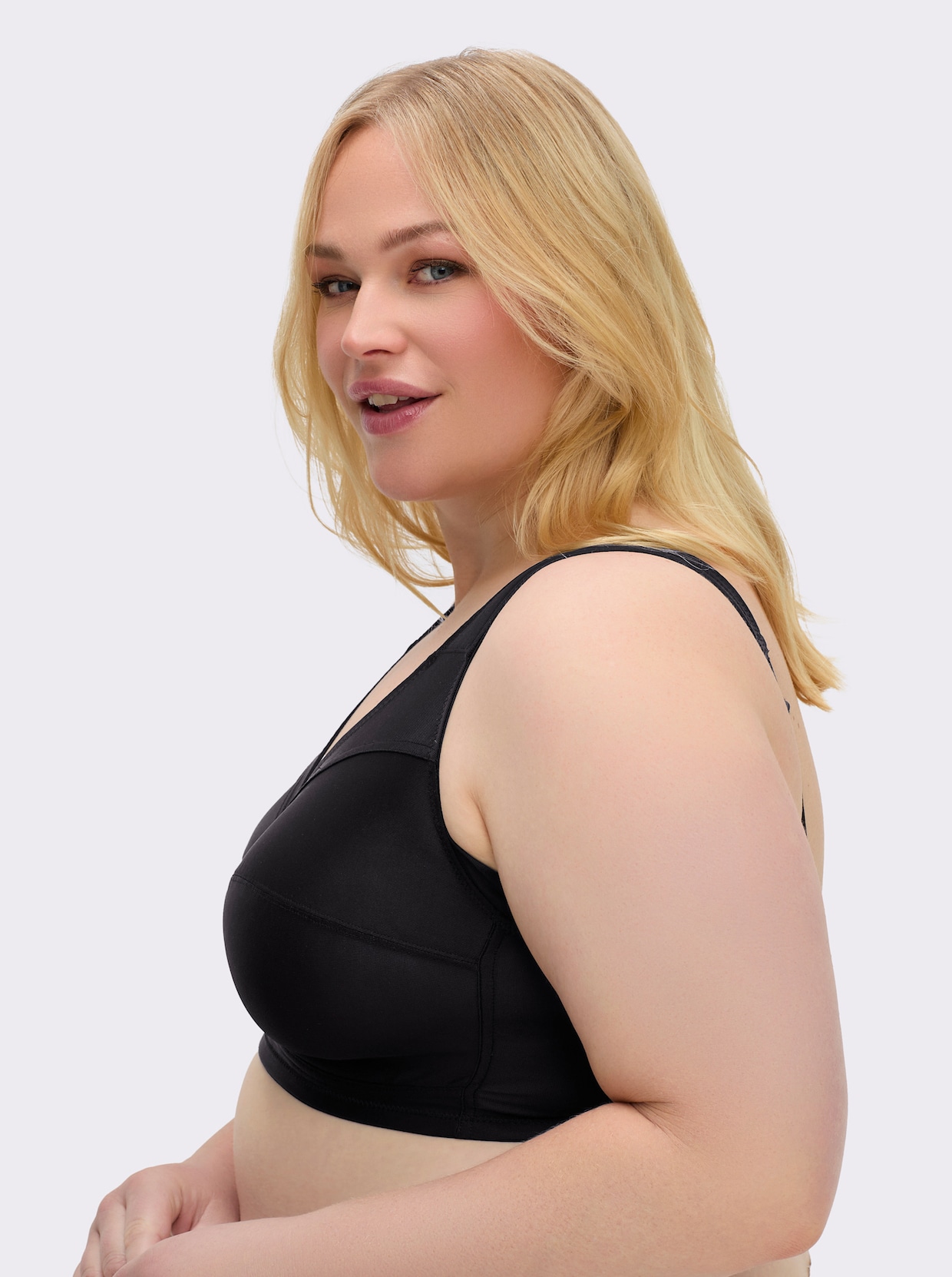 Naturana T-Shirt-BH ohne Bügel - schwarz