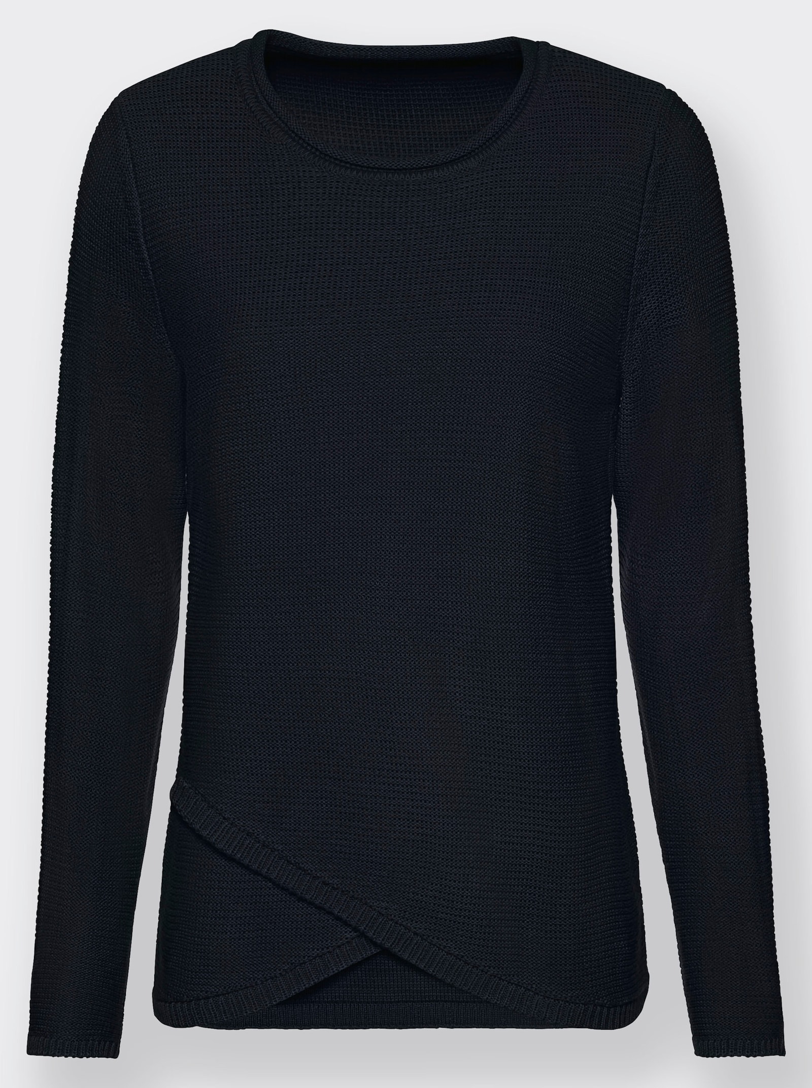 Langarm-Pullover mit asymmetrischem Saum - marine