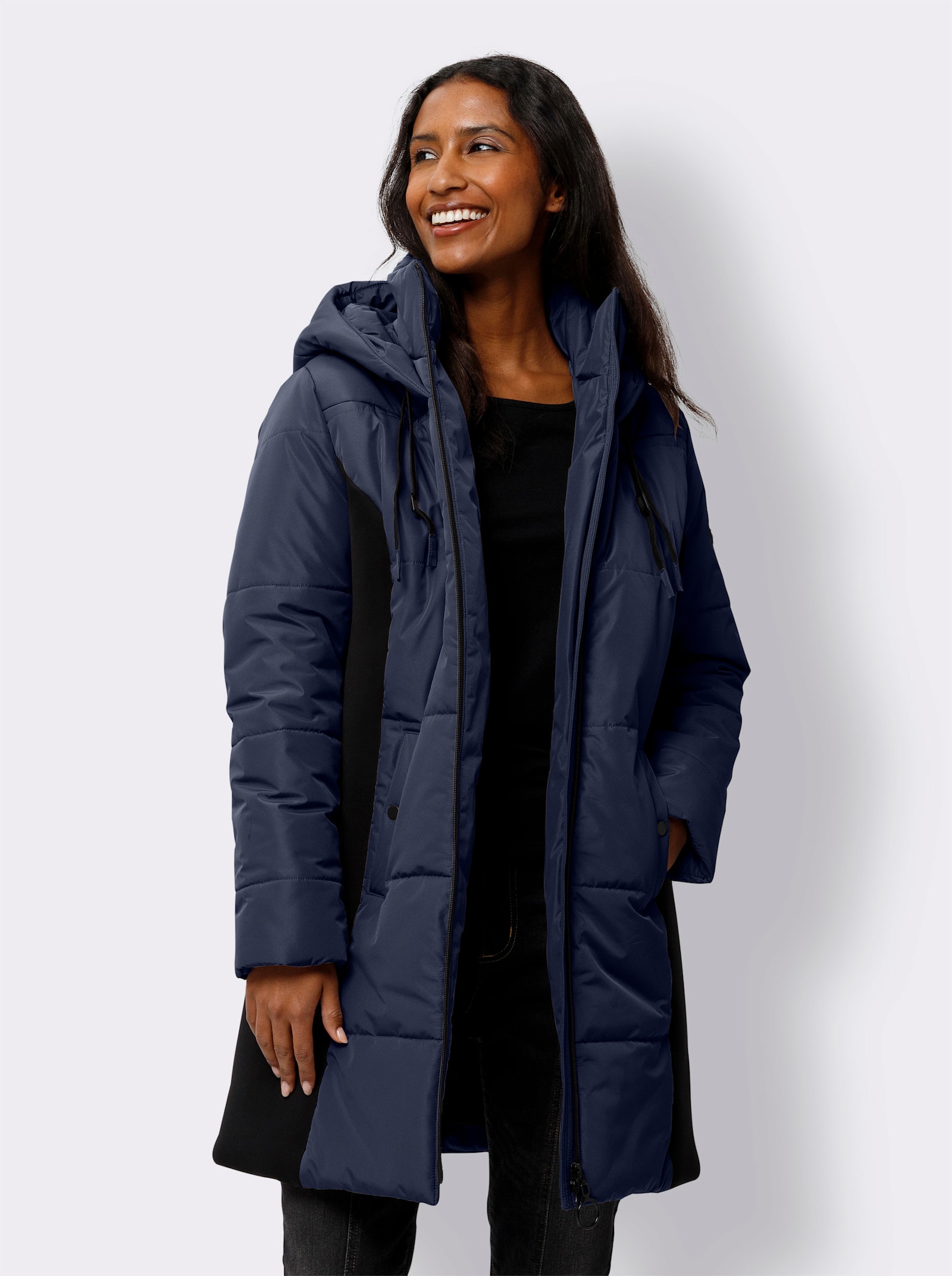 heine Longjacke mit Kapuze - marine