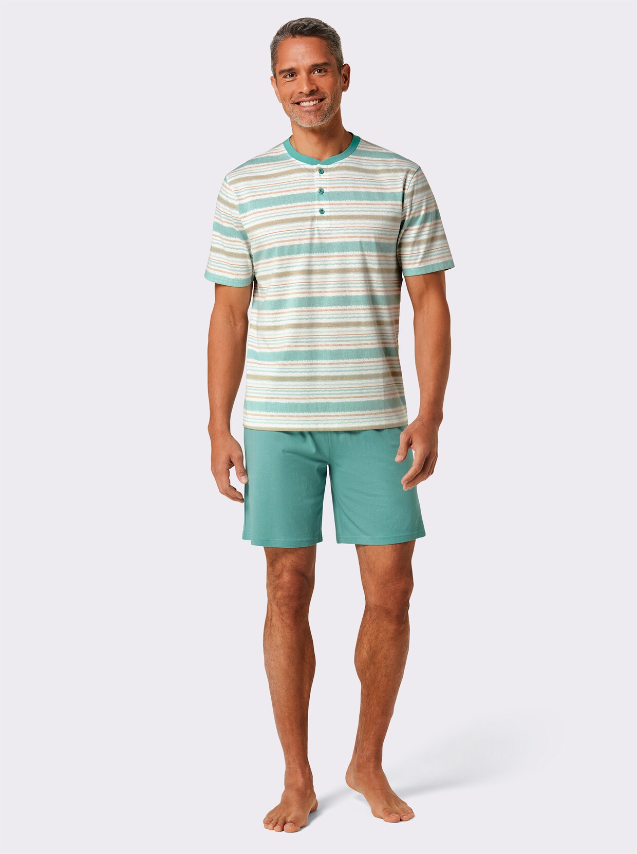 wäschepur men Shorty's - salie + middenblauw