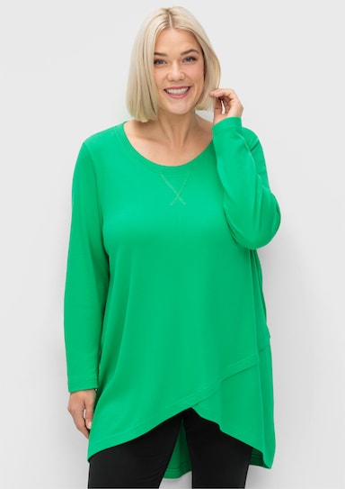 sheego Langarmshirt - grasgrün