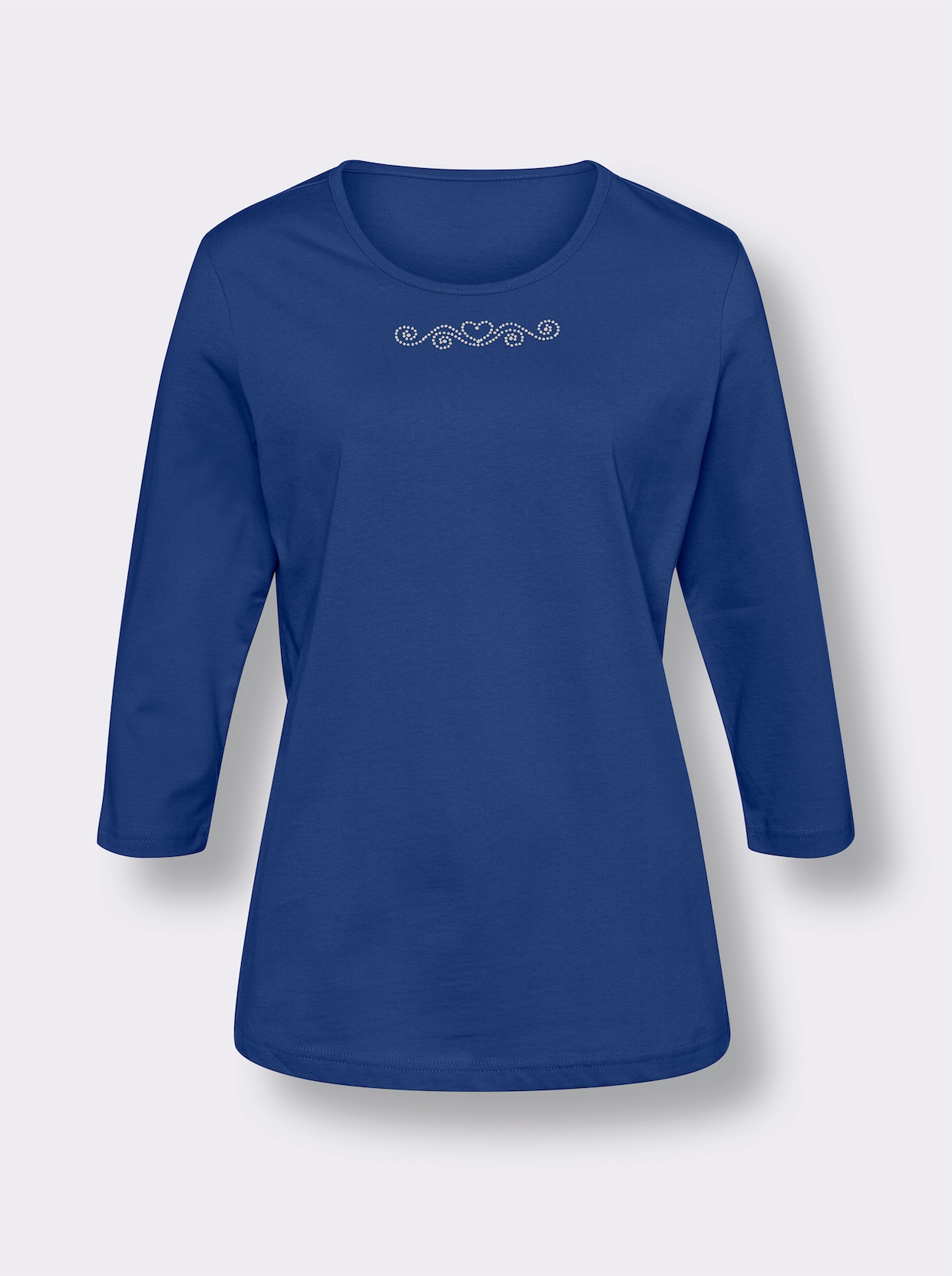 Shirt met 3/4-mouw - koningsblauw