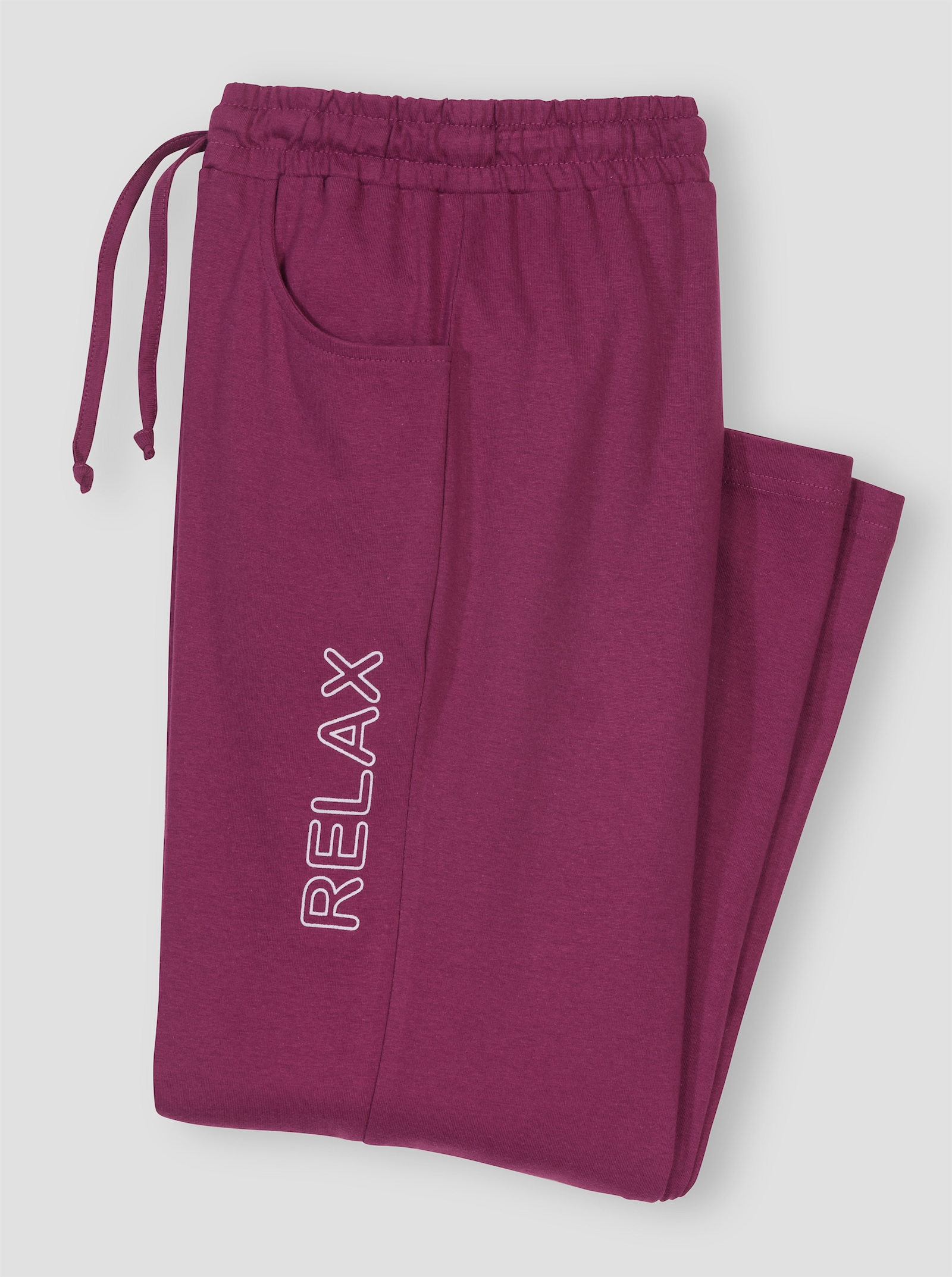 Vrijetijdsbroek met op dessin geplaatste print - malve