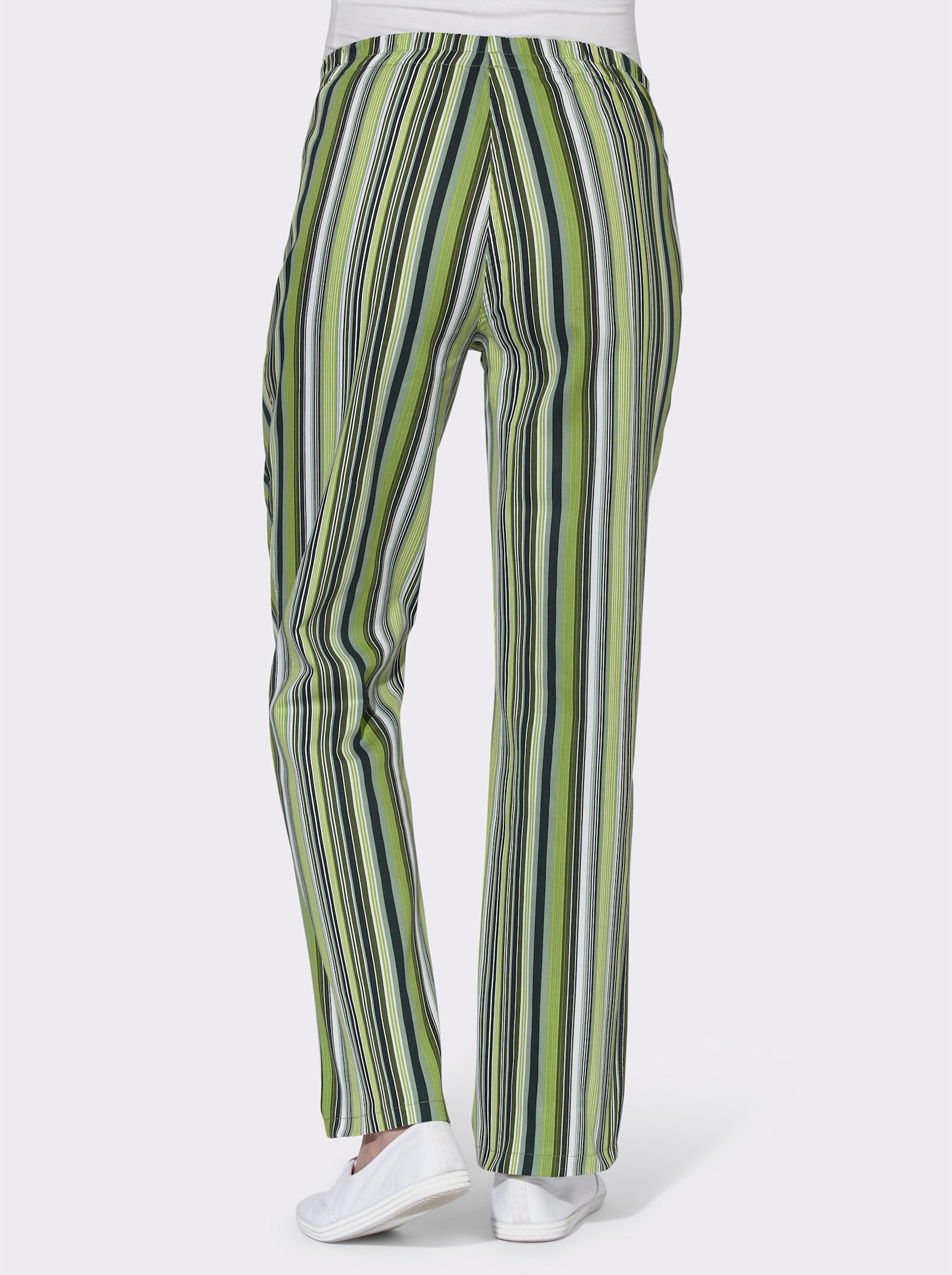 Schlupfhose aus Baumwolle - grün-gestreift