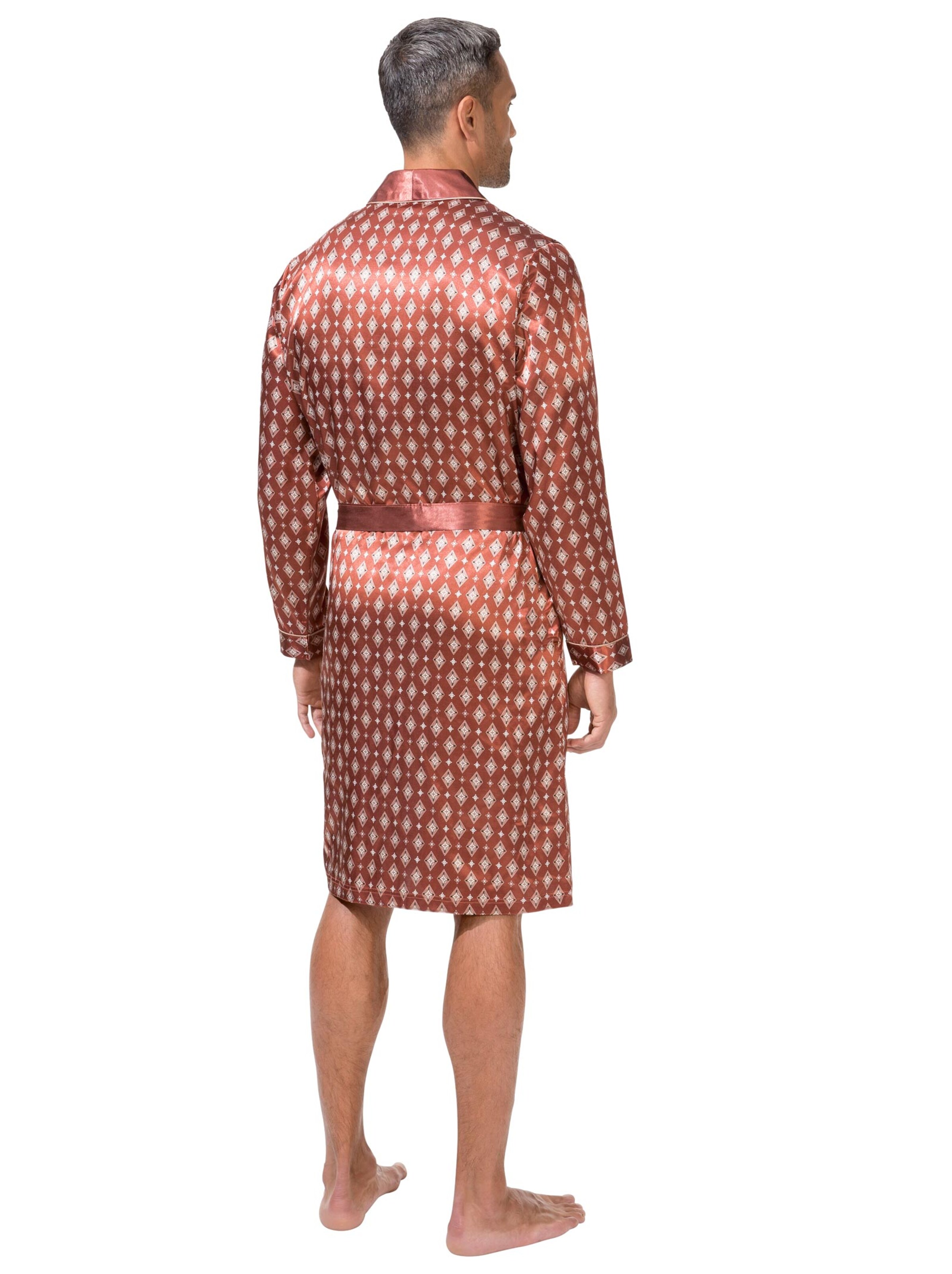 KINGsCLUB Morgenmantel - zimt-bedruckt