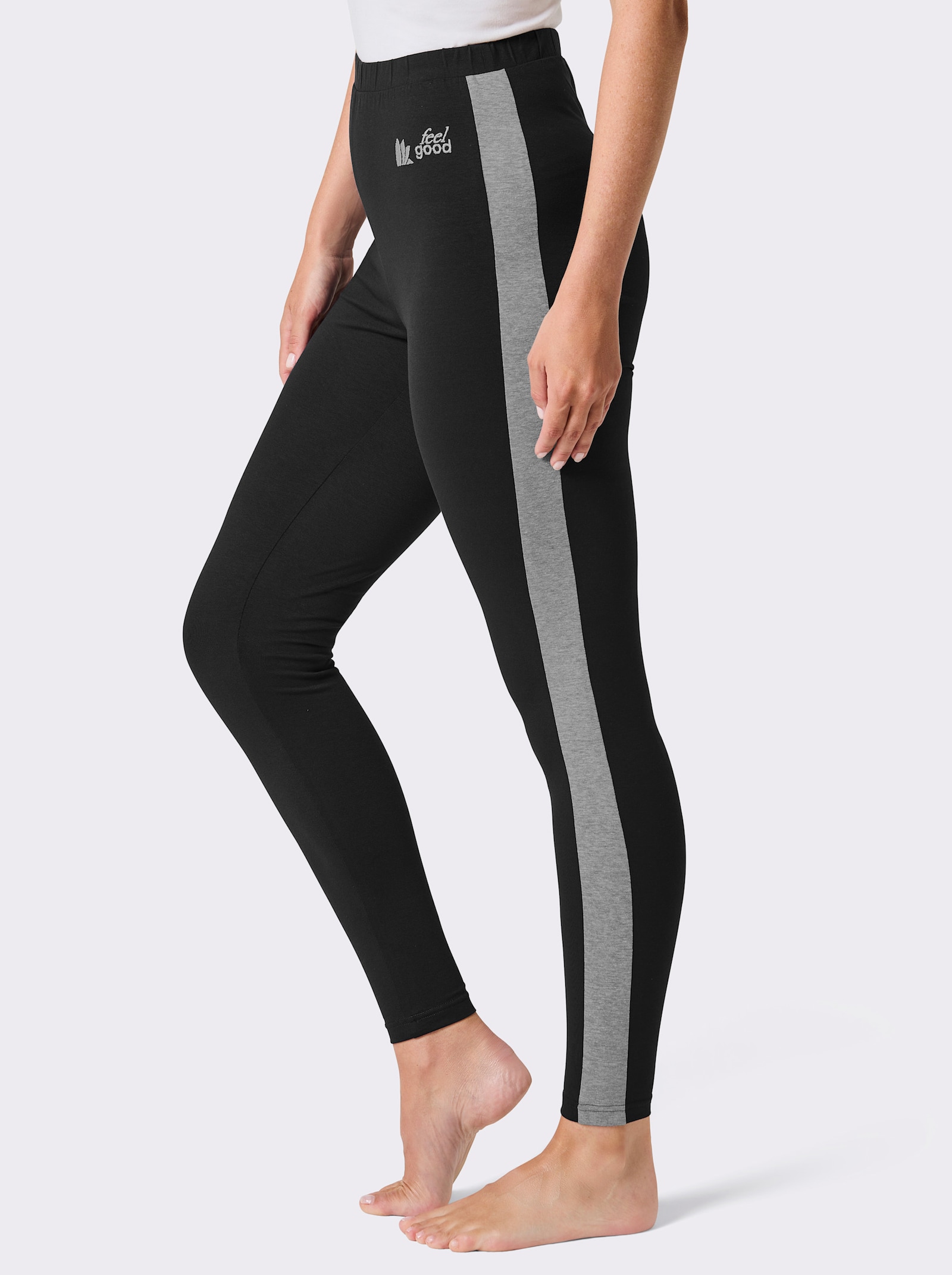 feel good Leggings - schwarz-steingrau
