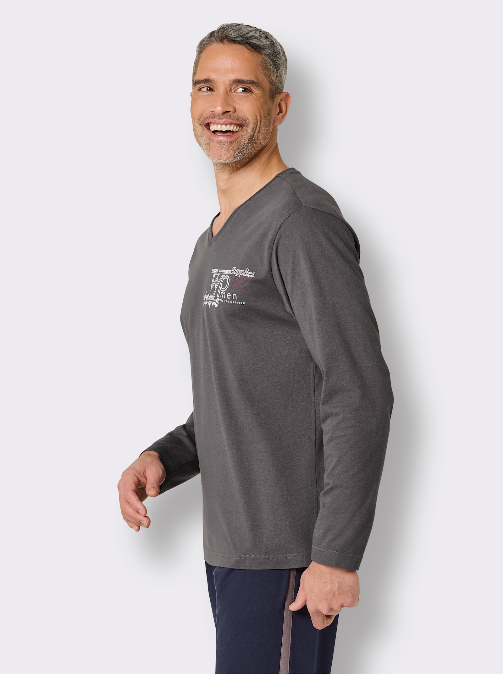 wäschepur men Schlafanzug-Shirt - anthrazit