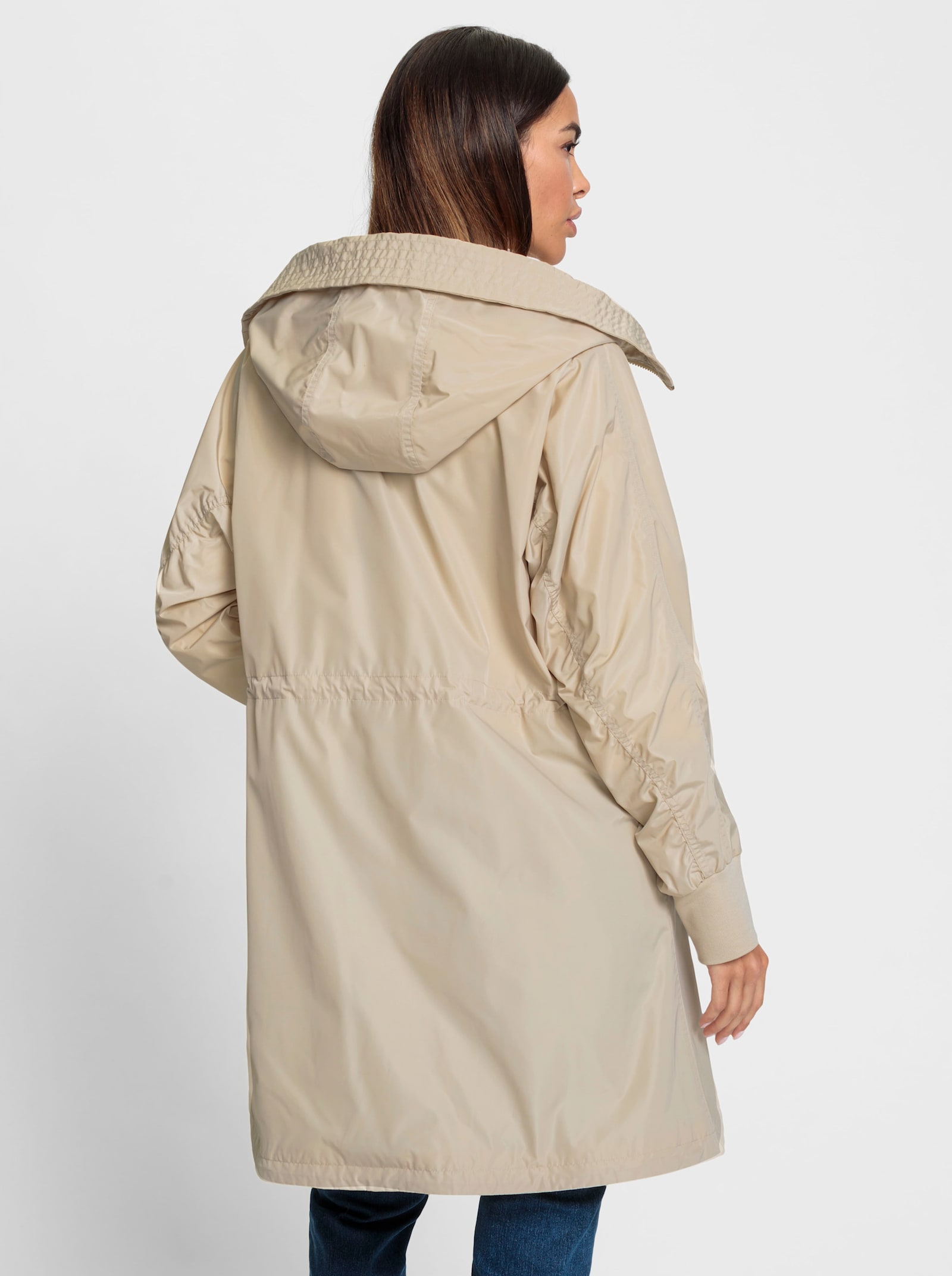 heine Kurzmantel mit Tunnelzug in der Taille - sand