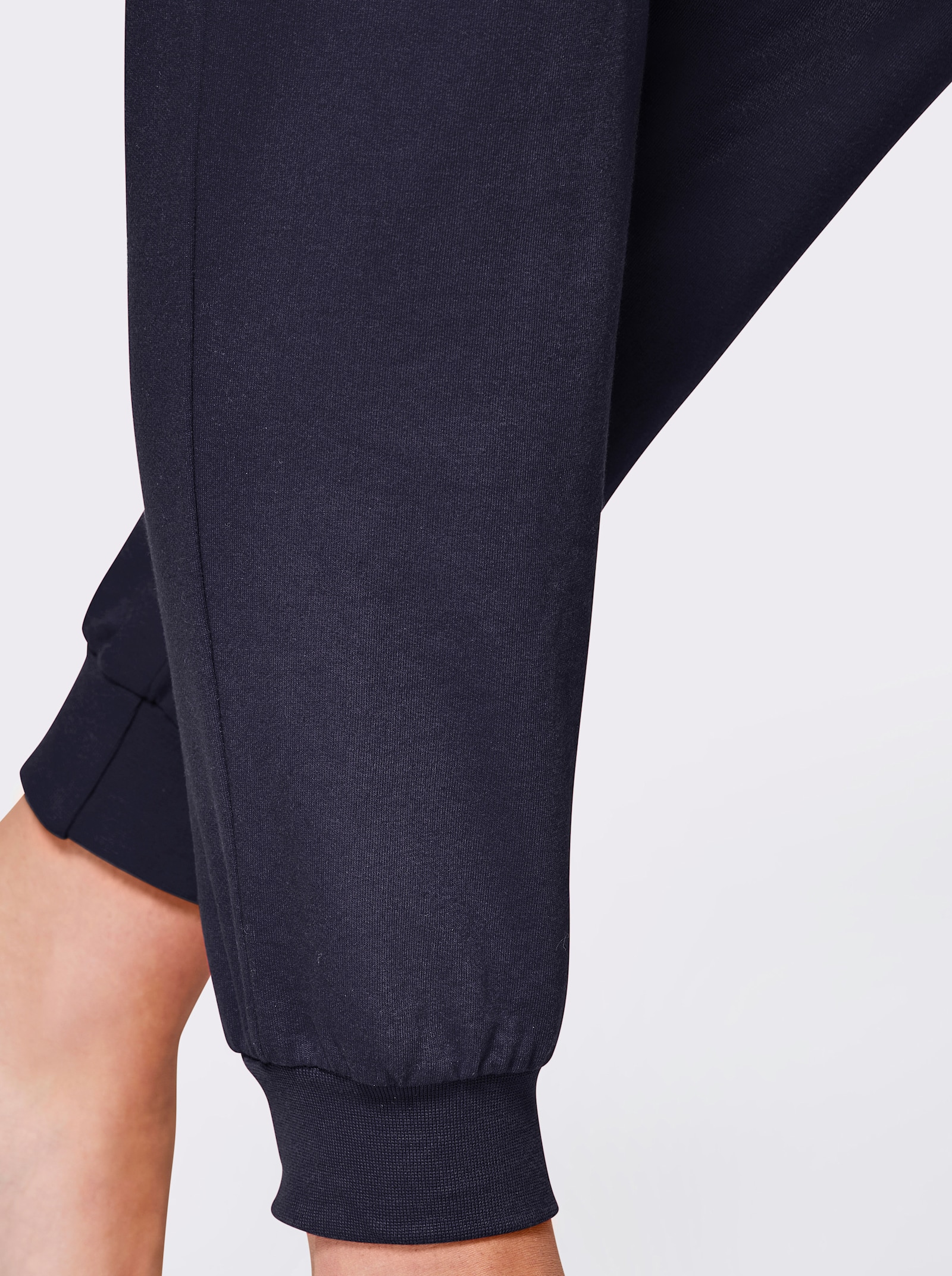 feel good Dehnbund-Hose mit Saumbündchen - marine-weiß