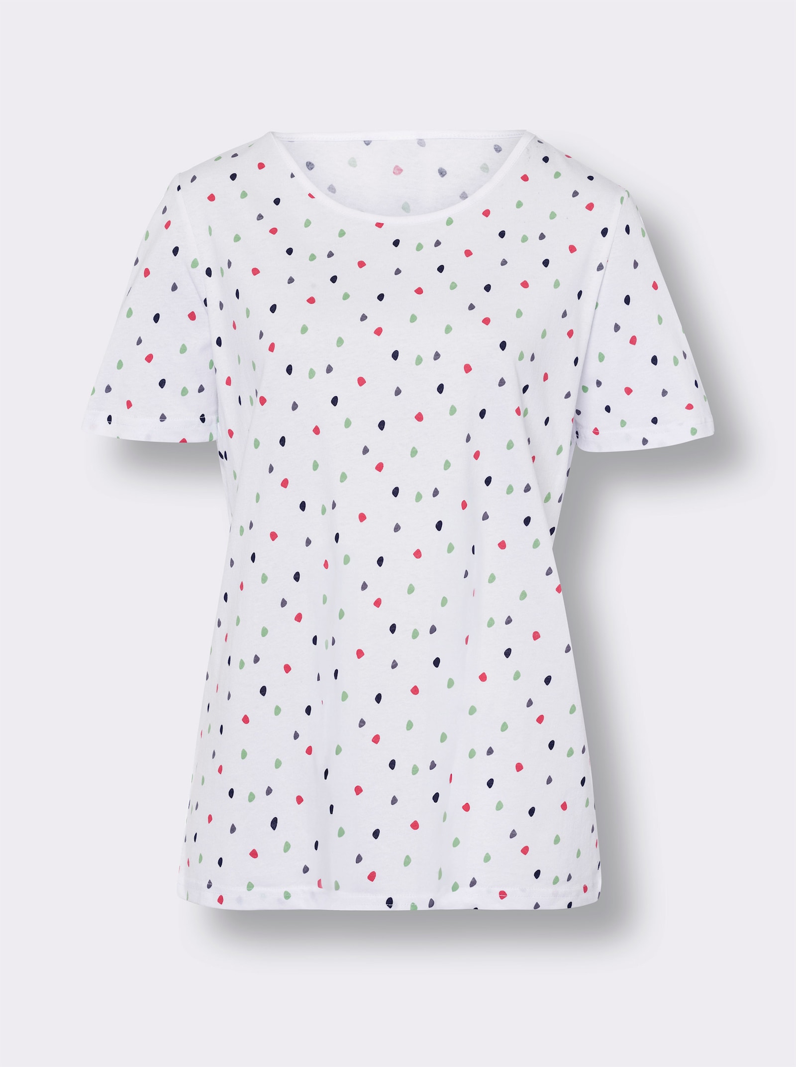 Freizeitshirt im Pünktchenmuster - weiß-bedruckt