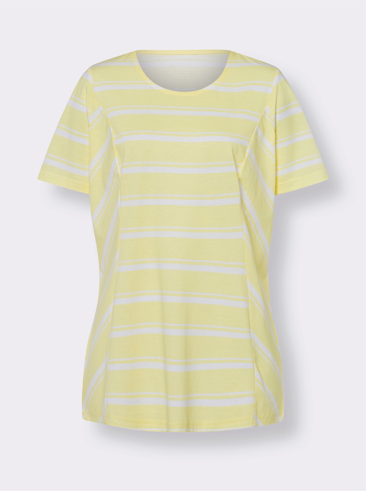 Lang shirt - citroen/wit gestreept