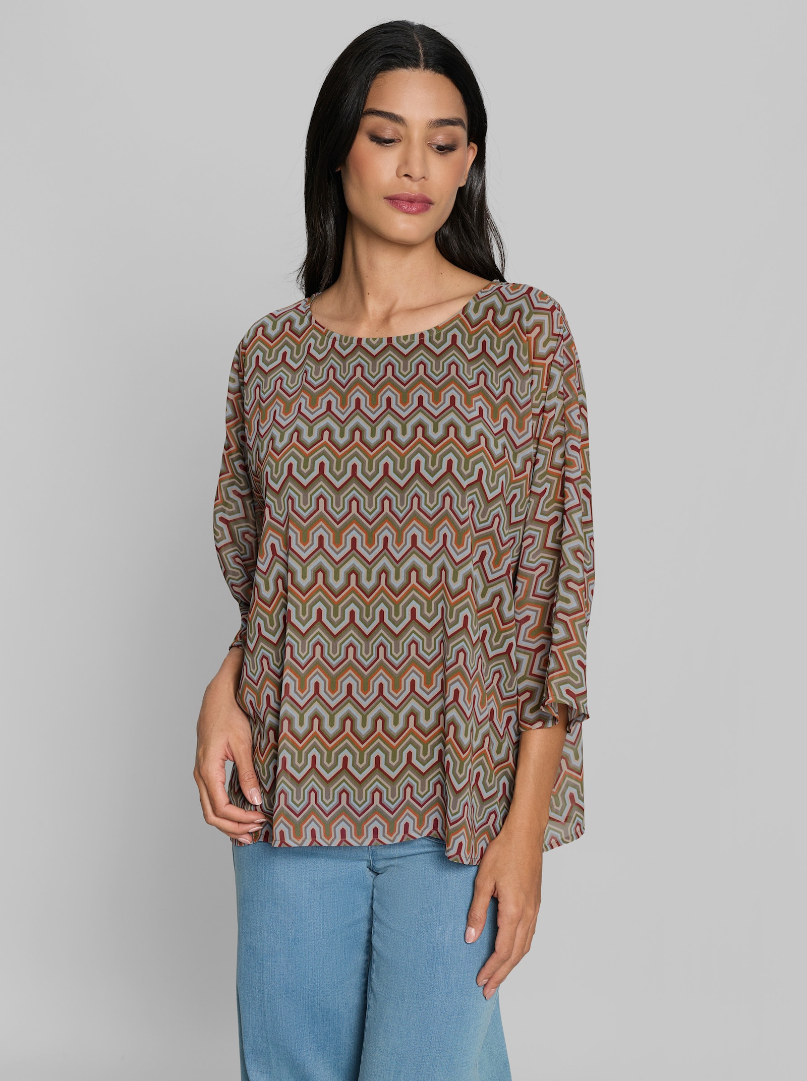 heine Blusenshirt mit Ethno-Muster - beige-terra-bedruckt