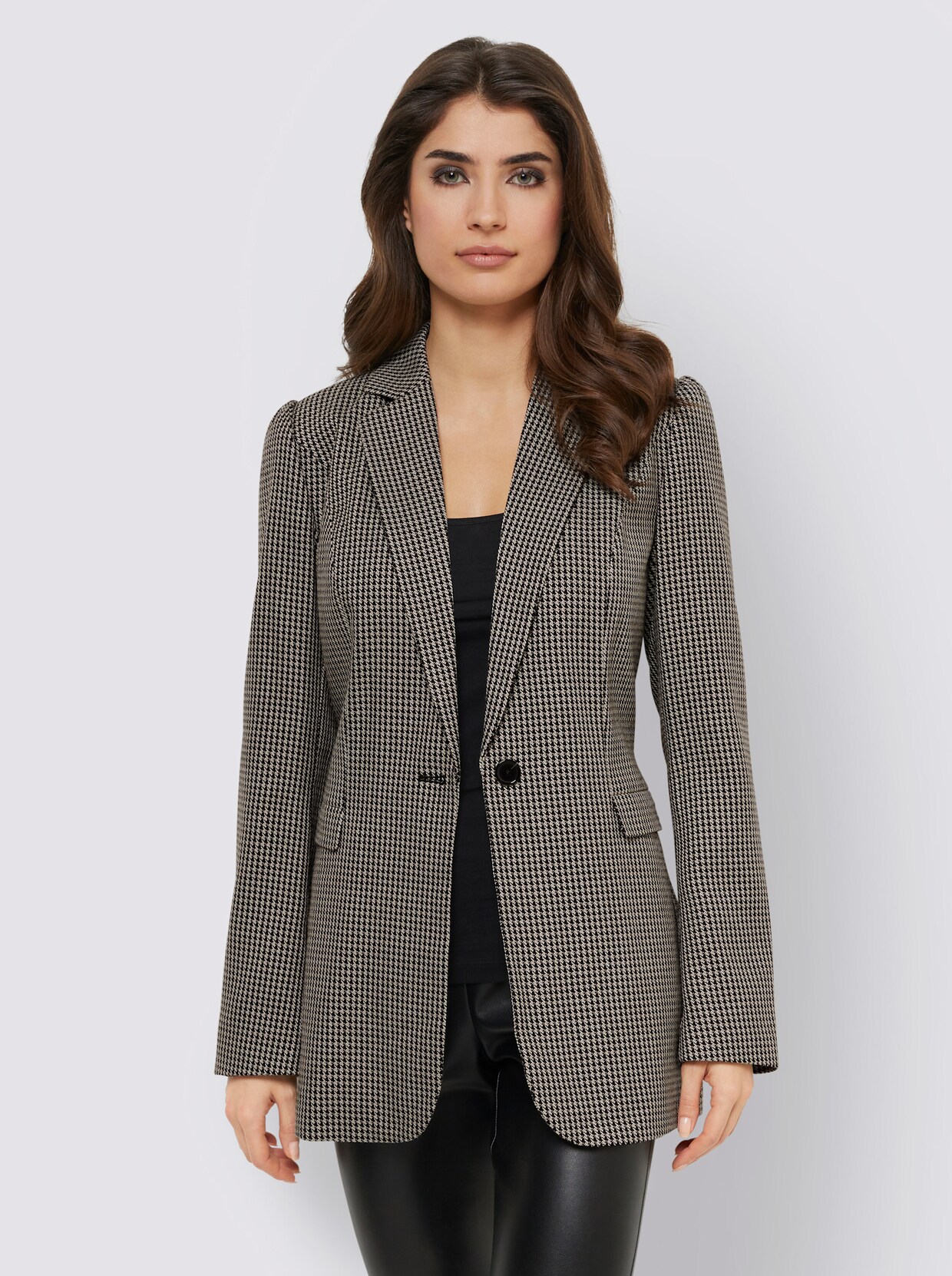 heine Blazer - zwart/ecru gedessineerd